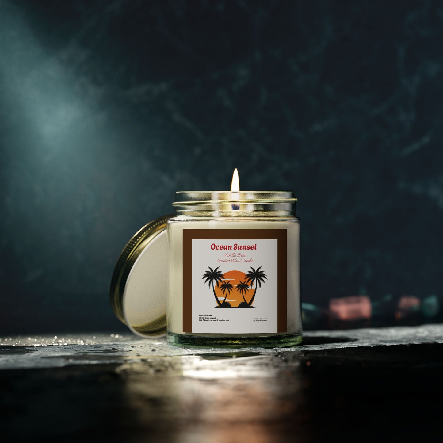 Ocean Sunset Blackberry Vanilla scented wax candles (4oz, 9oz), by TokyoBill