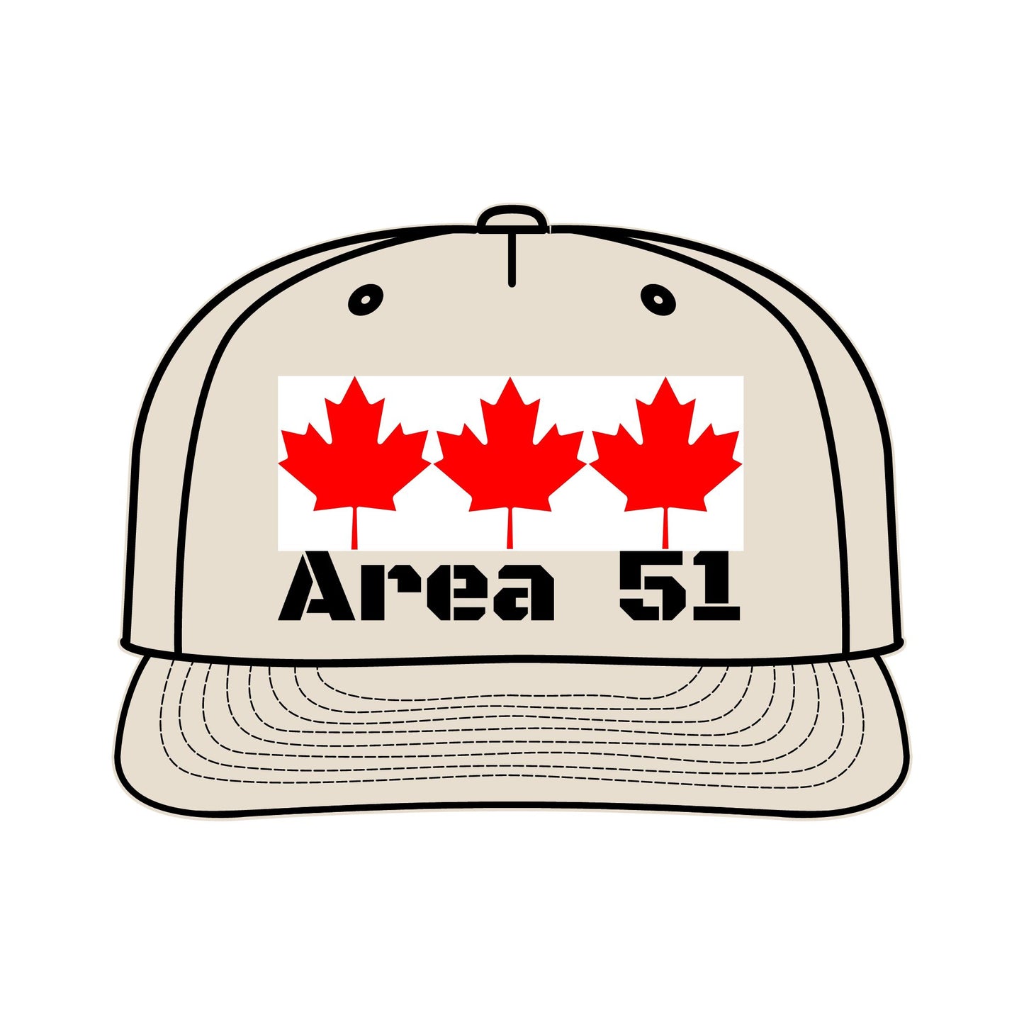 "Area 51" -- Original Surf Cap with Canadian maple leaves, by TokyoBill