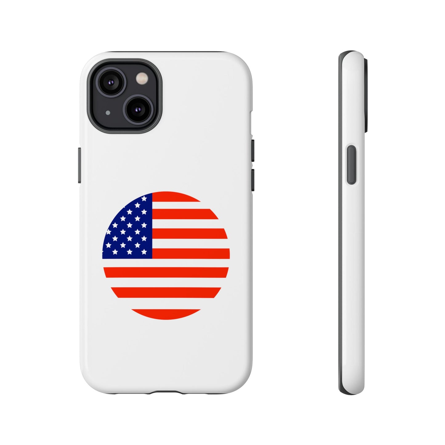 Circular USA Flag iPhone Case (Tough Case model series 14) by TokyoBill