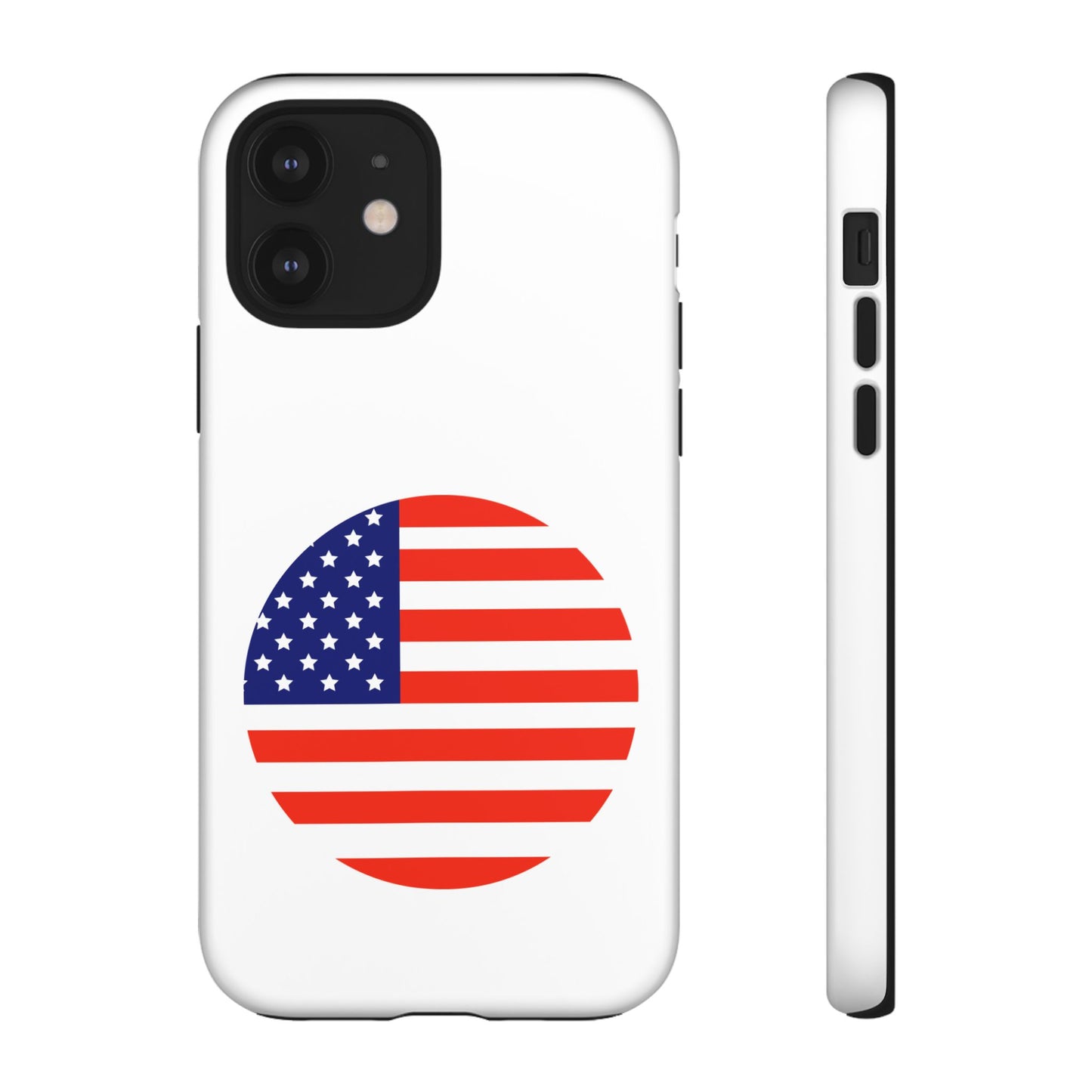 Circular USA Flag iPhone Case (Tough Case model series 12) by TokyoBill
