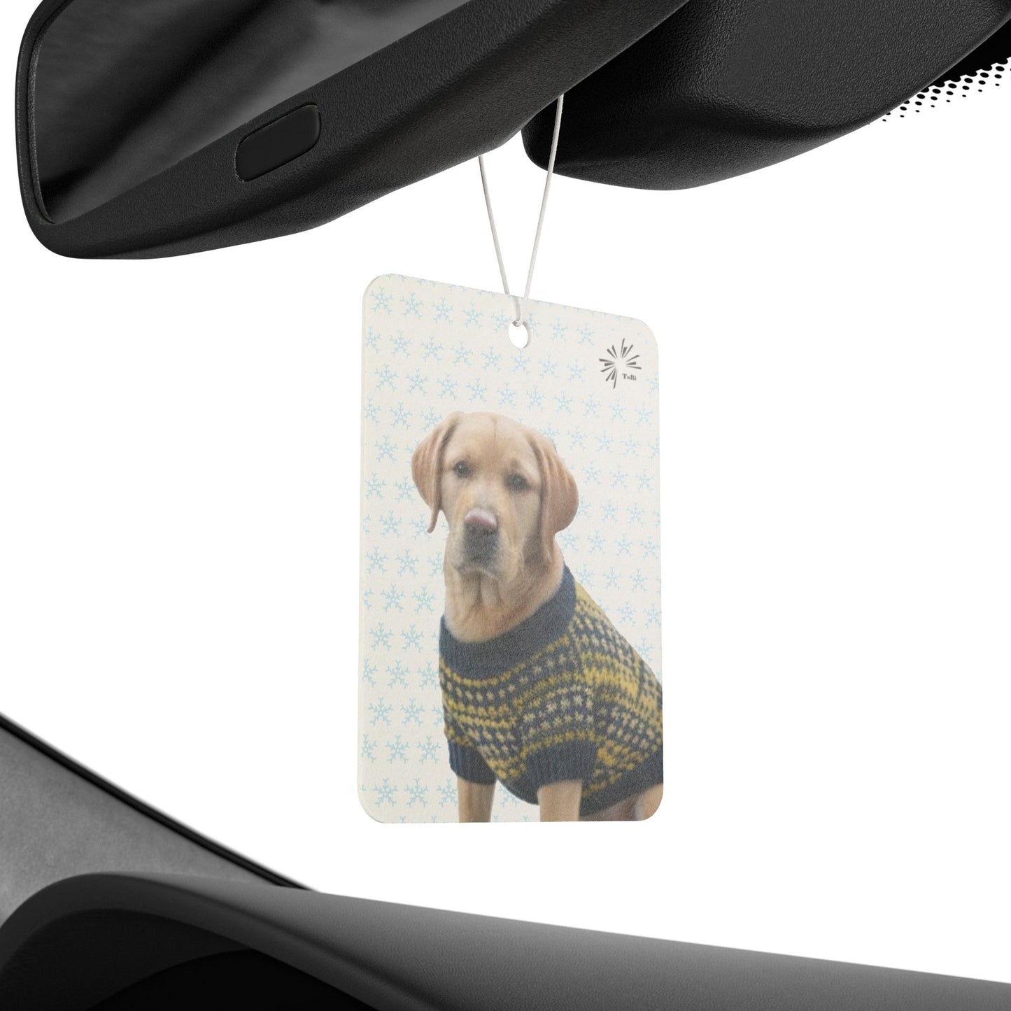 Sweater Dog Car Air Freshener, Cute Yellow Labrador Fragrance, by TokyoBill
