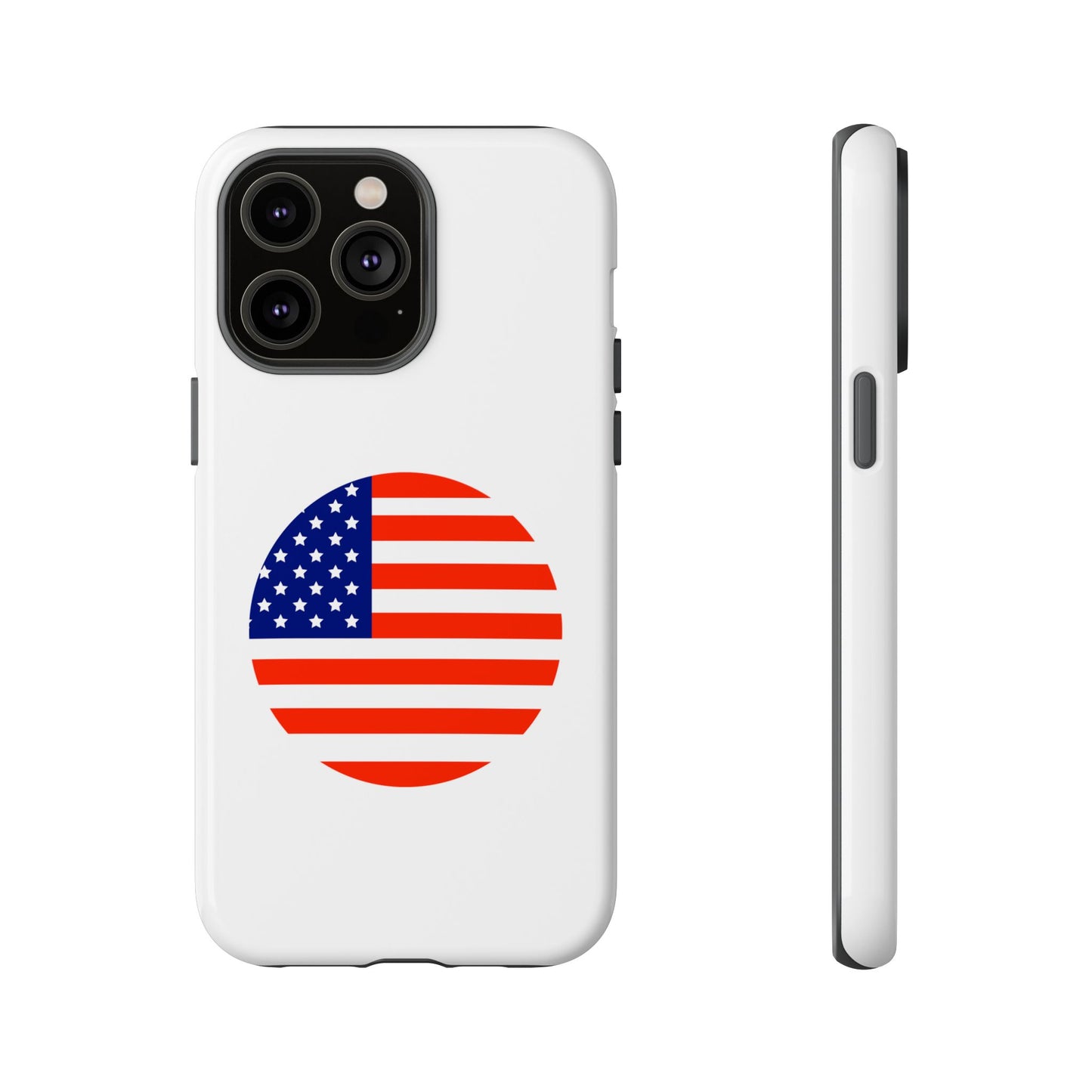Circular USA Flag iPhone Case (Tough Case model series 14) by TokyoBill