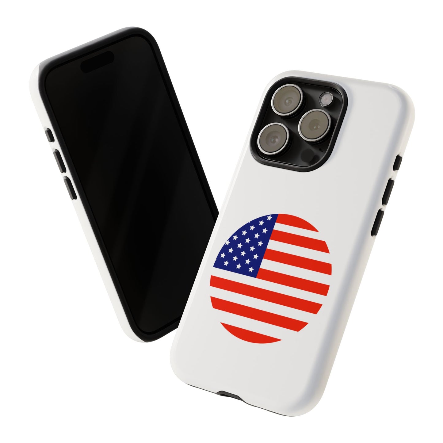 Circular USA Flag iPhone Case (Tough Case model series 15) by TokyoBill