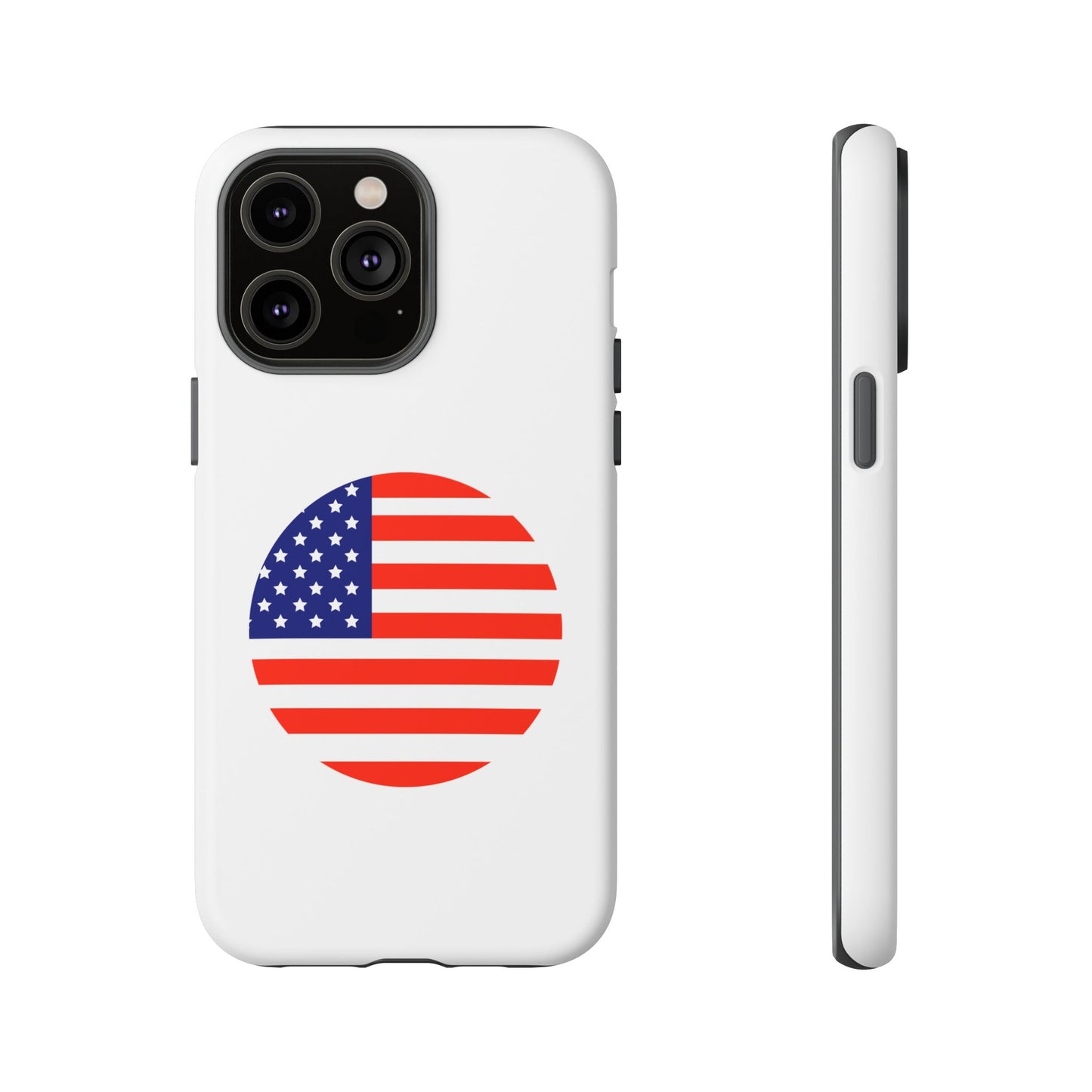 Circular USA Flag iPhone Case (Tough Case model series 14) by TokyoBill