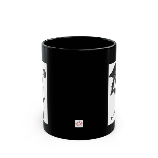 Black Mug (11oz) 'Ninja' kanji on white badge, Coffee Mug by TokyoBill