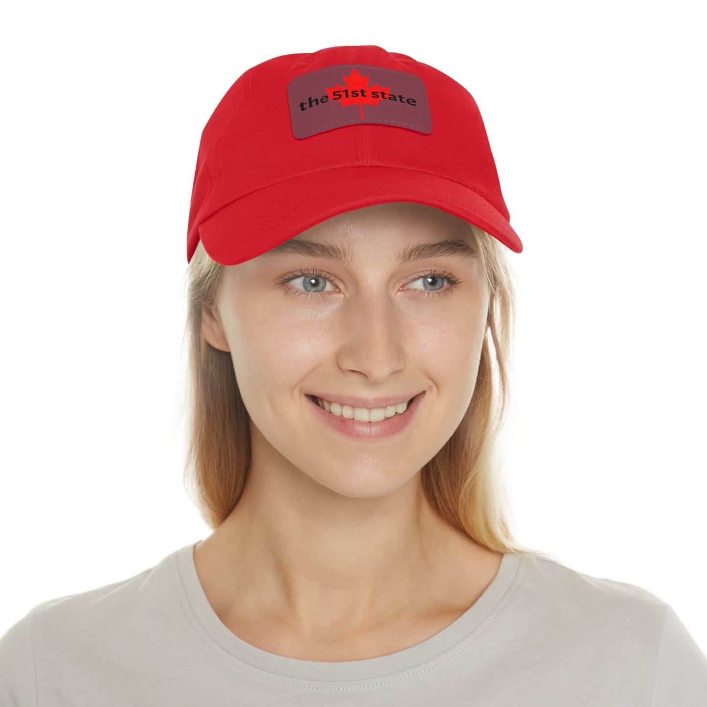 "the 51st state" -- Original Leather Patch Dad Hat by TokyoBill