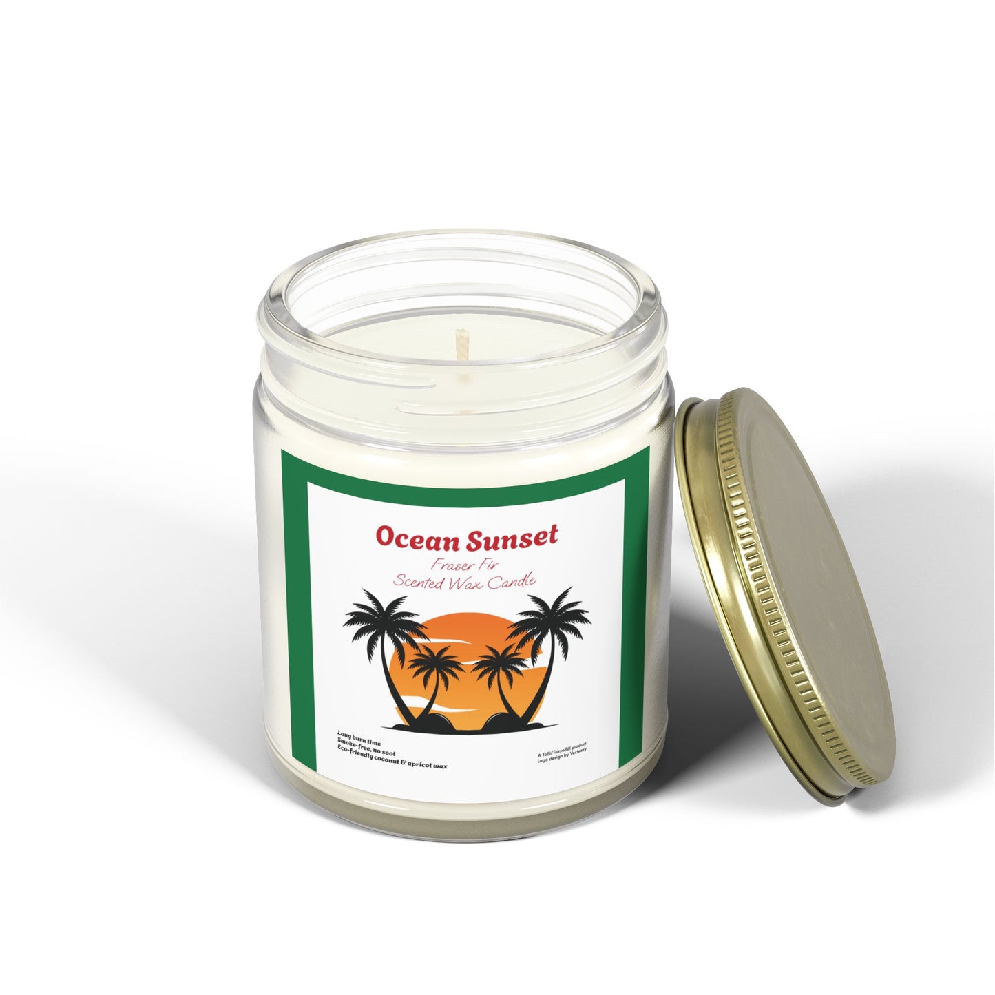 Ocean Sunset Fraser Fir scented wax candles (4oz, 9oz), by TokyoBill