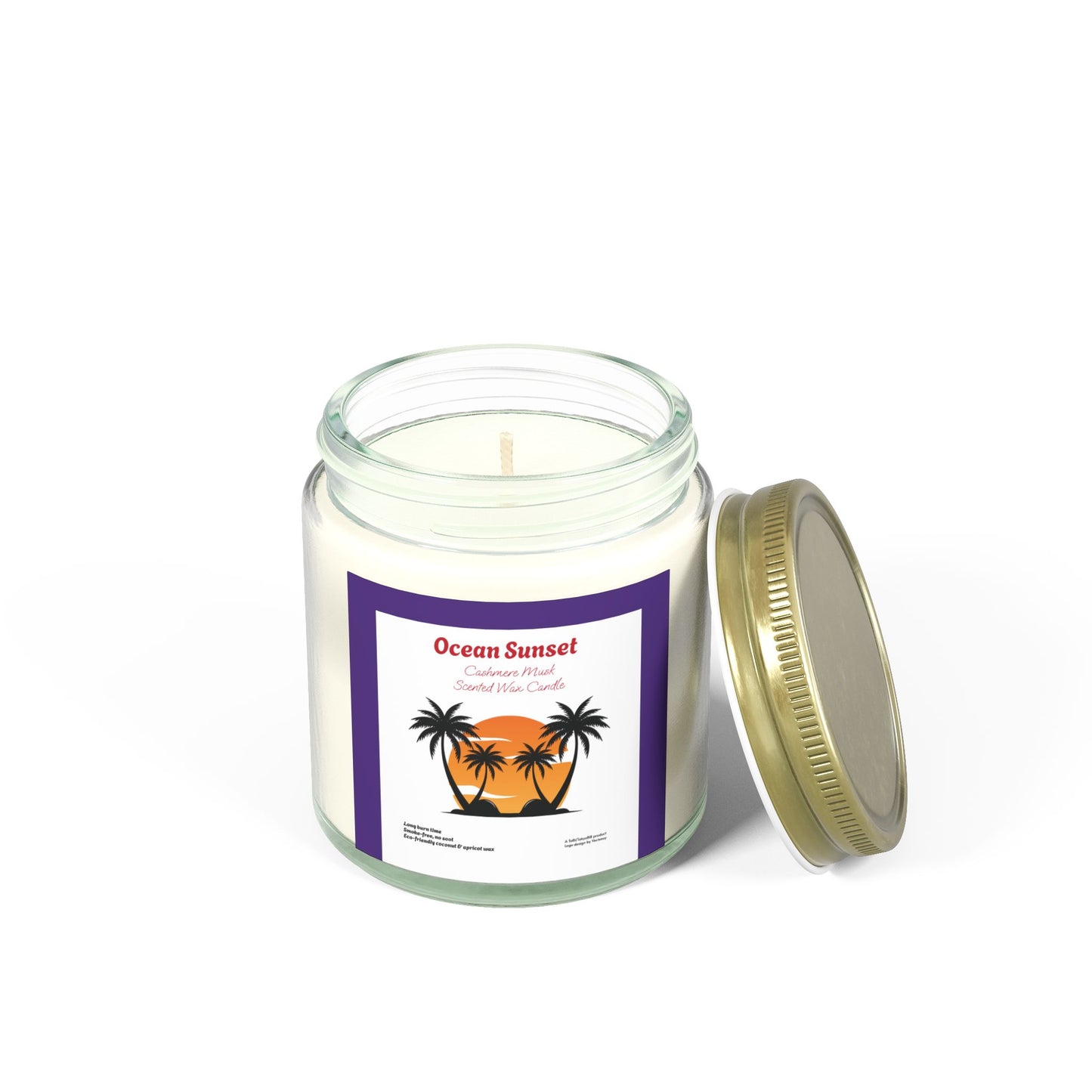 Ocean Sunset Cashmere Musk scented wax candles (4oz, 9oz), by TokyoBill
