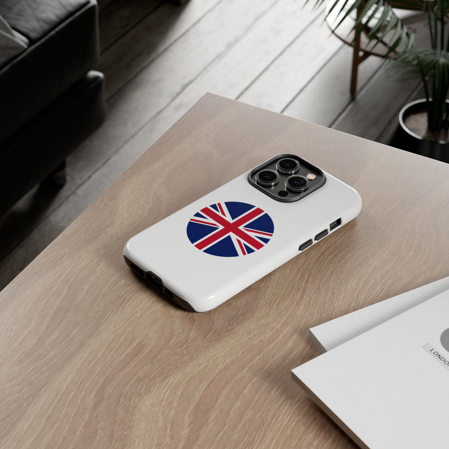 Circular UK Flag iPhone Case (Tough Case model series 14) by TokyoBill