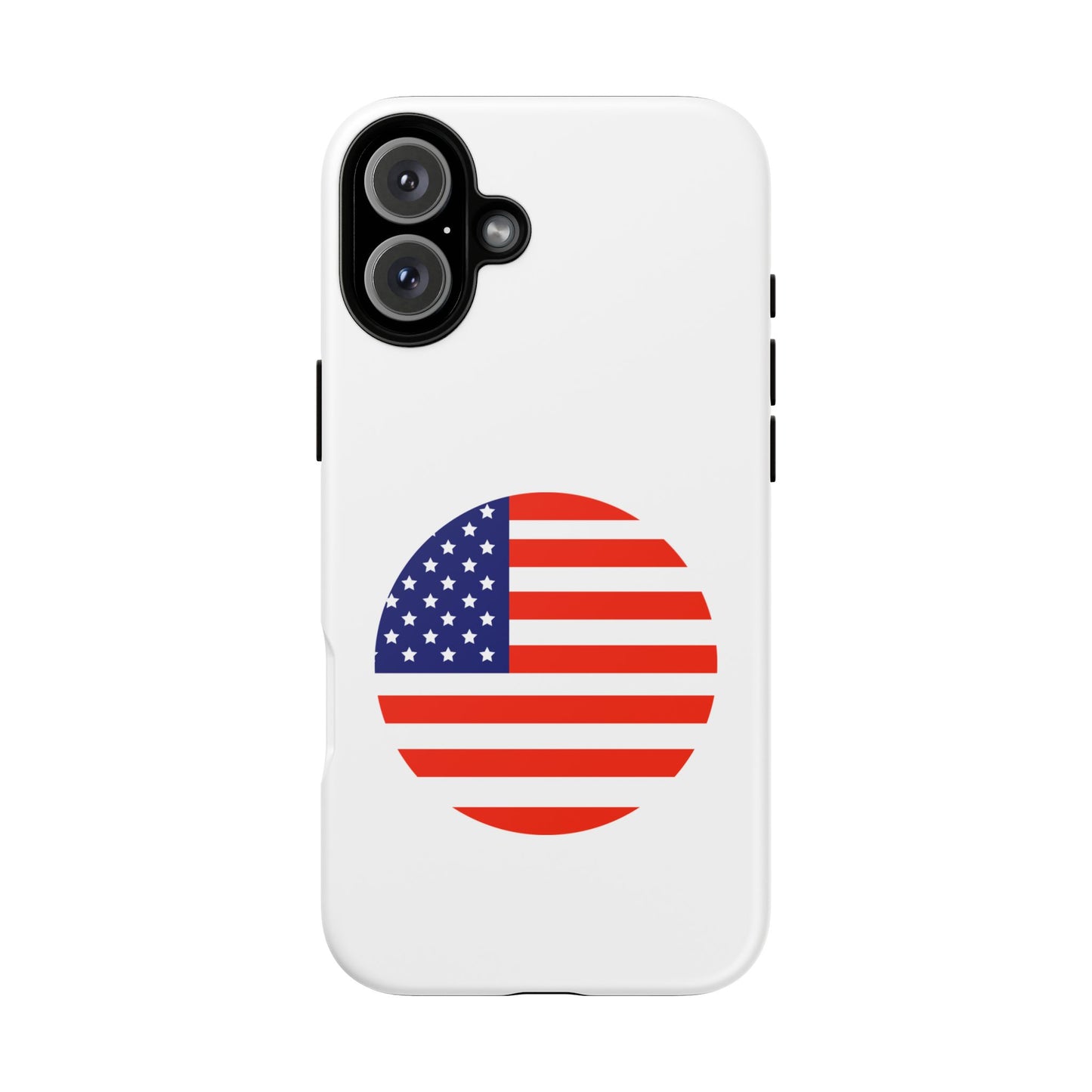 Circular USA Flag iPhone Case (Tough Case model series 16) by TokyoBill