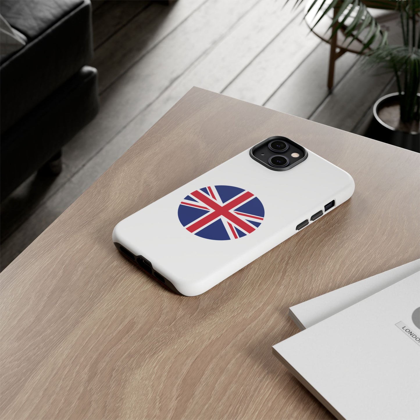 Circular UK Flag iPhone Case (Tough Case model series 14) by TokyoBill