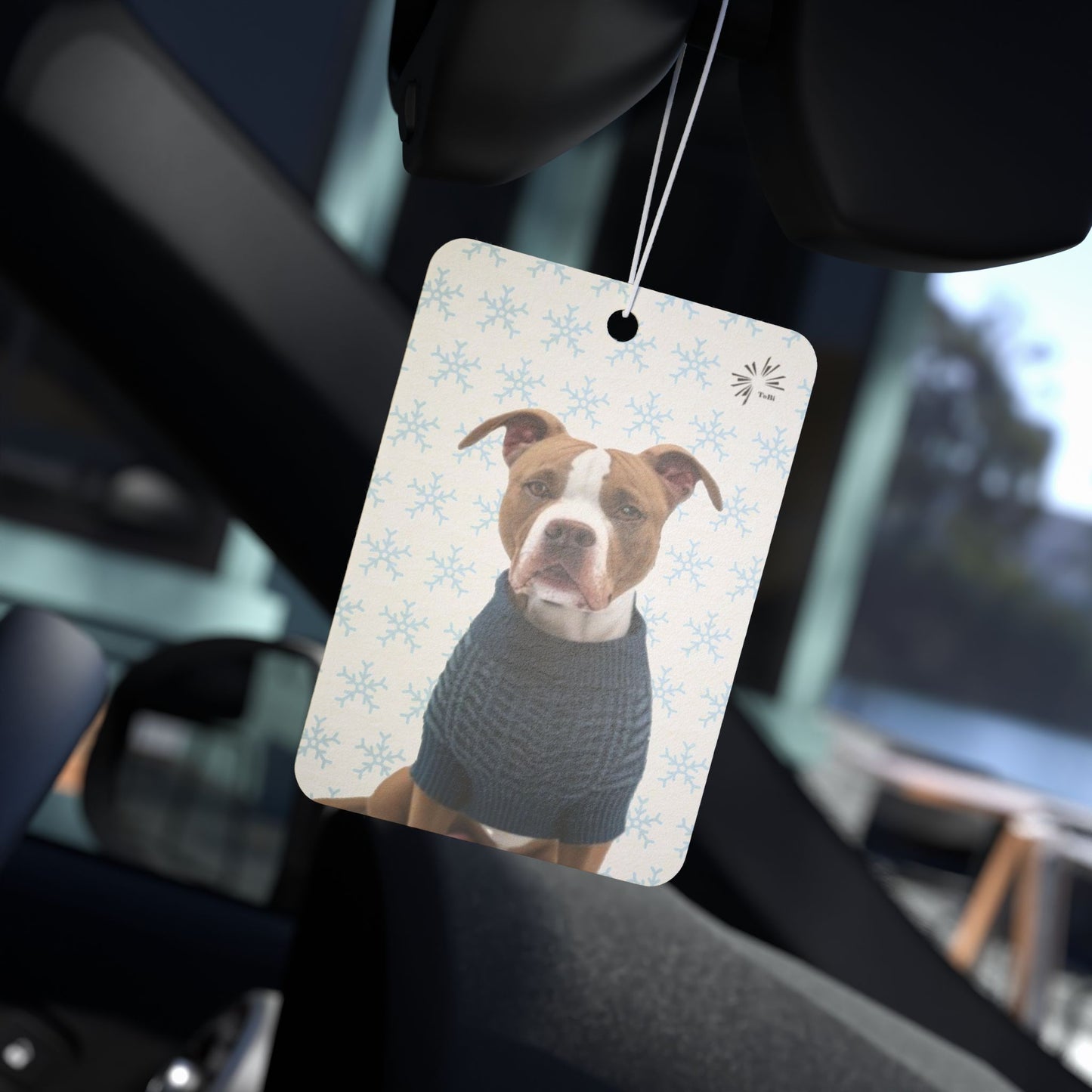Sweater Dog Car Air Freshener | Cute Pit Bull Car Décor by TokyoBill