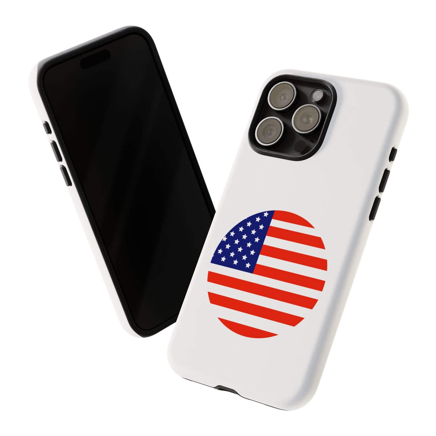 Circular USA Flag iPhone Case (Tough Case model series 15) by TokyoBill