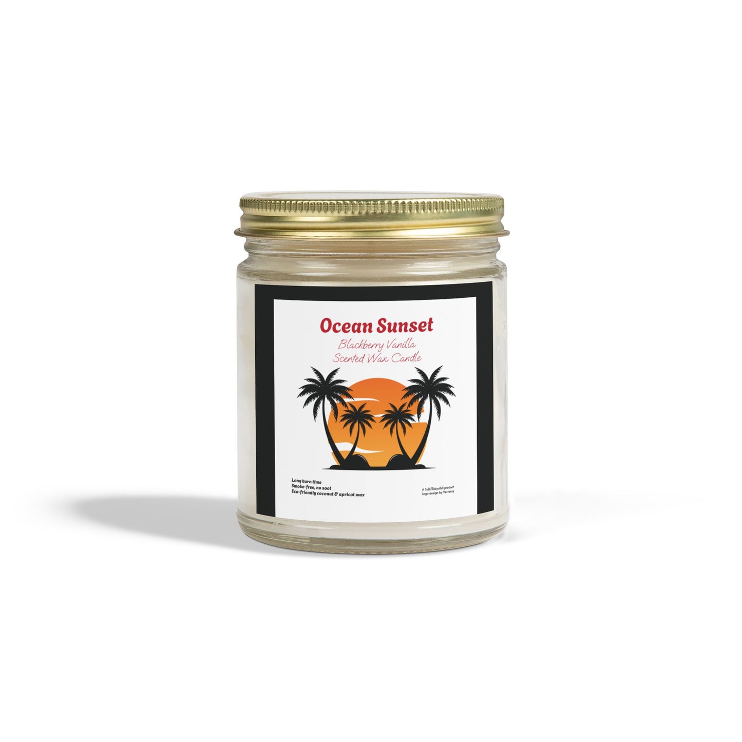Ocean Sunset Blackberry Vanilla scented wax candles (4oz, 9oz), by TokyoBill