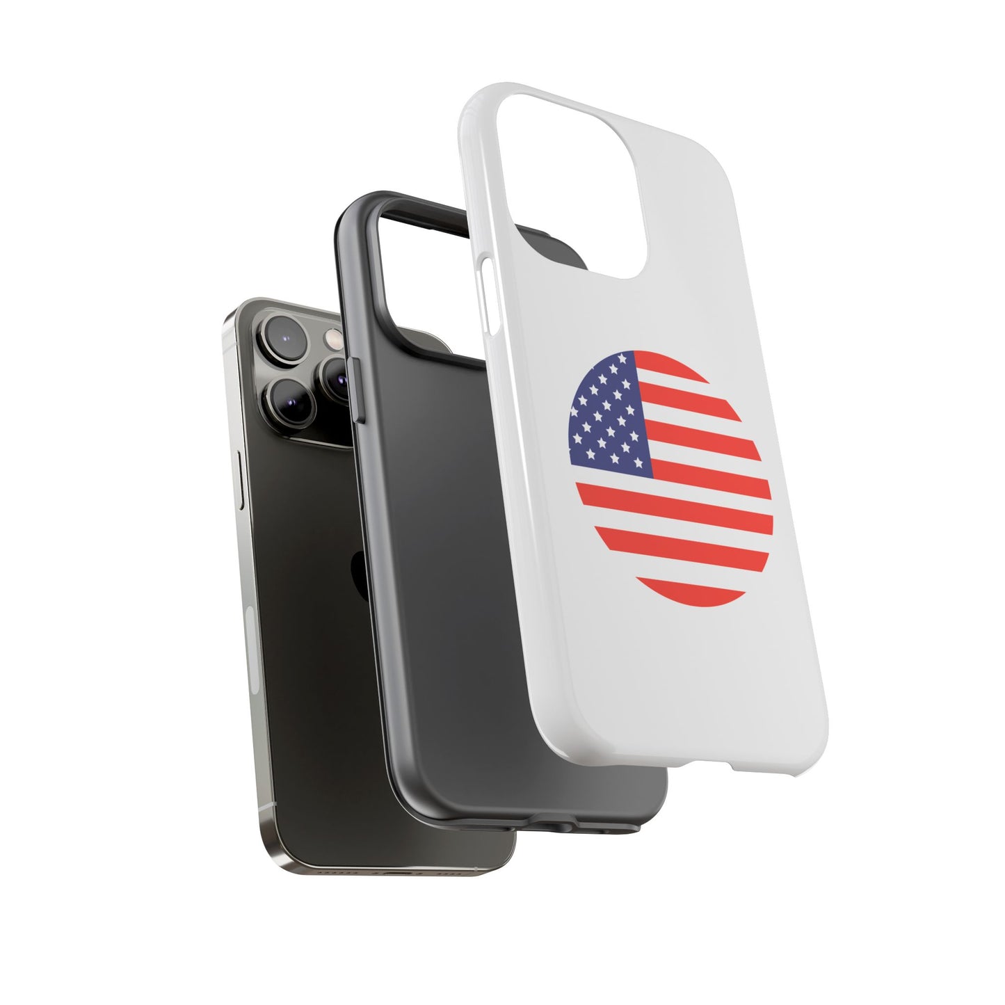 Circular USA Flag iPhone Case (Tough Case model series 14) by TokyoBill
