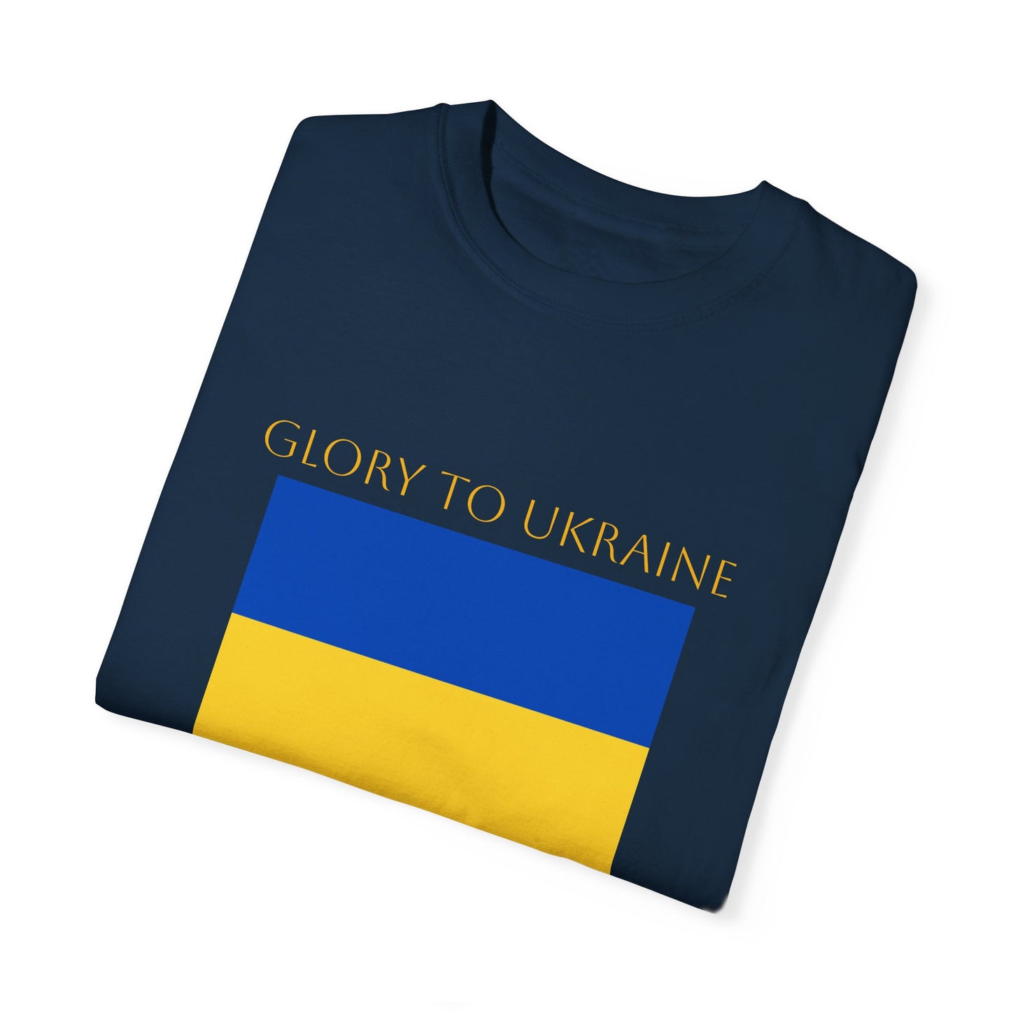"Glory to Ukraine" Unisex Garment-Dyed T-shirt, Ukraine Support Tee by TokyoBill