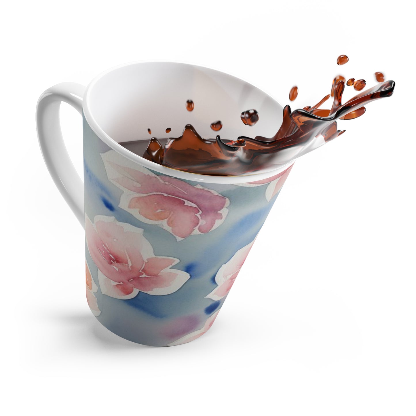 Elegant Floral Latte Mug - Ideal for Tea Lovers, by TokyoBill