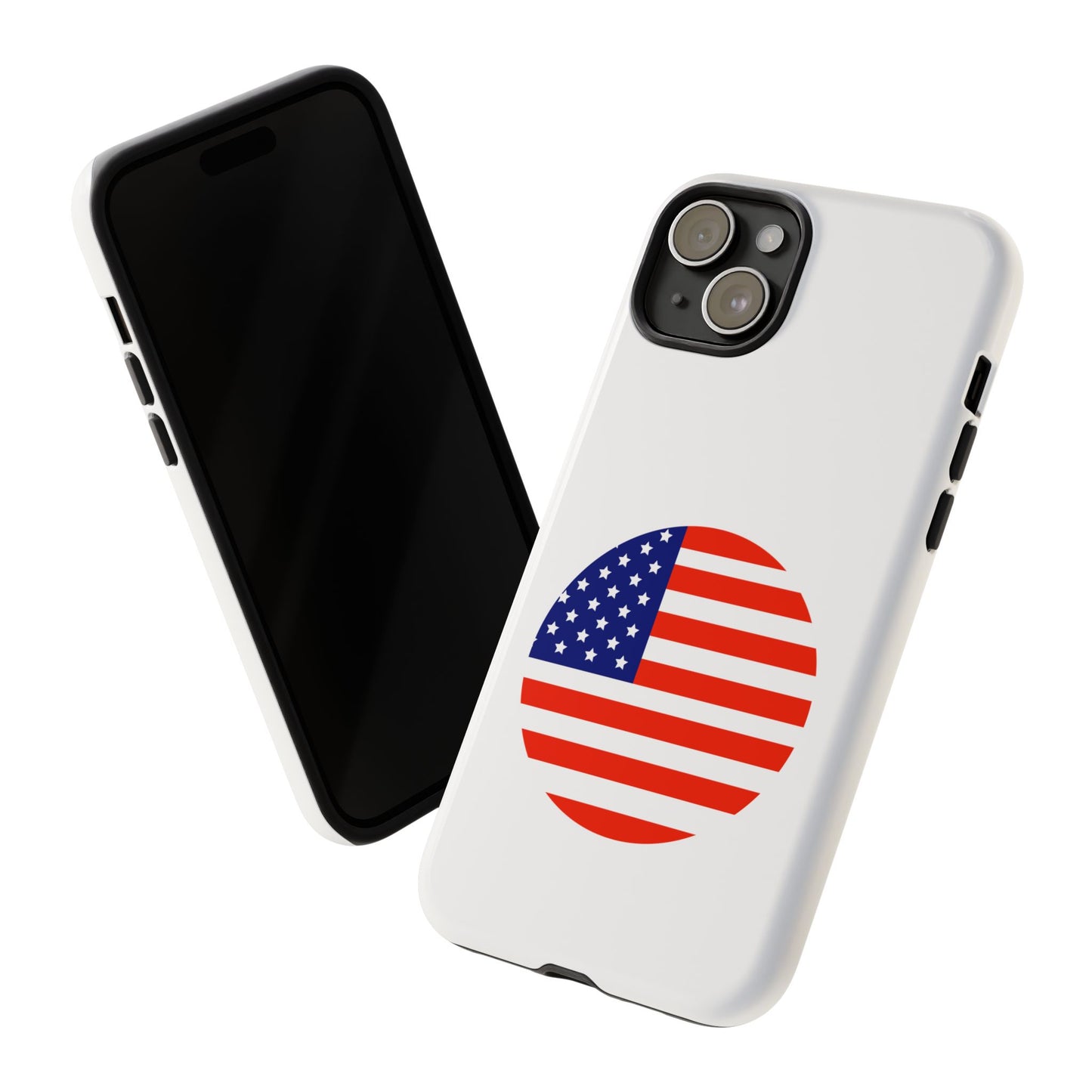 Circular USA Flag iPhone Case (Tough Case model series 15) by TokyoBill
