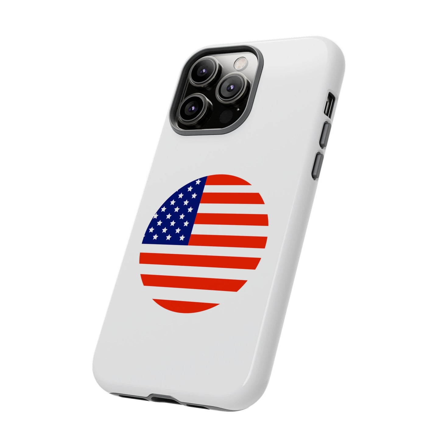 Circular USA Flag iPhone Case (Tough Case model series 14) by TokyoBill