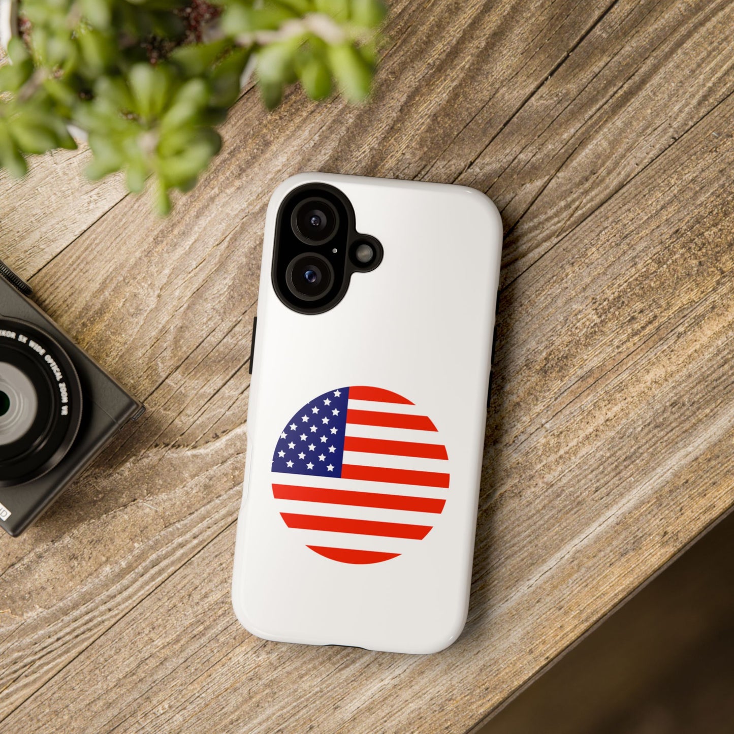 Circular USA Flag iPhone Case (Tough Case model series 16) by TokyoBill