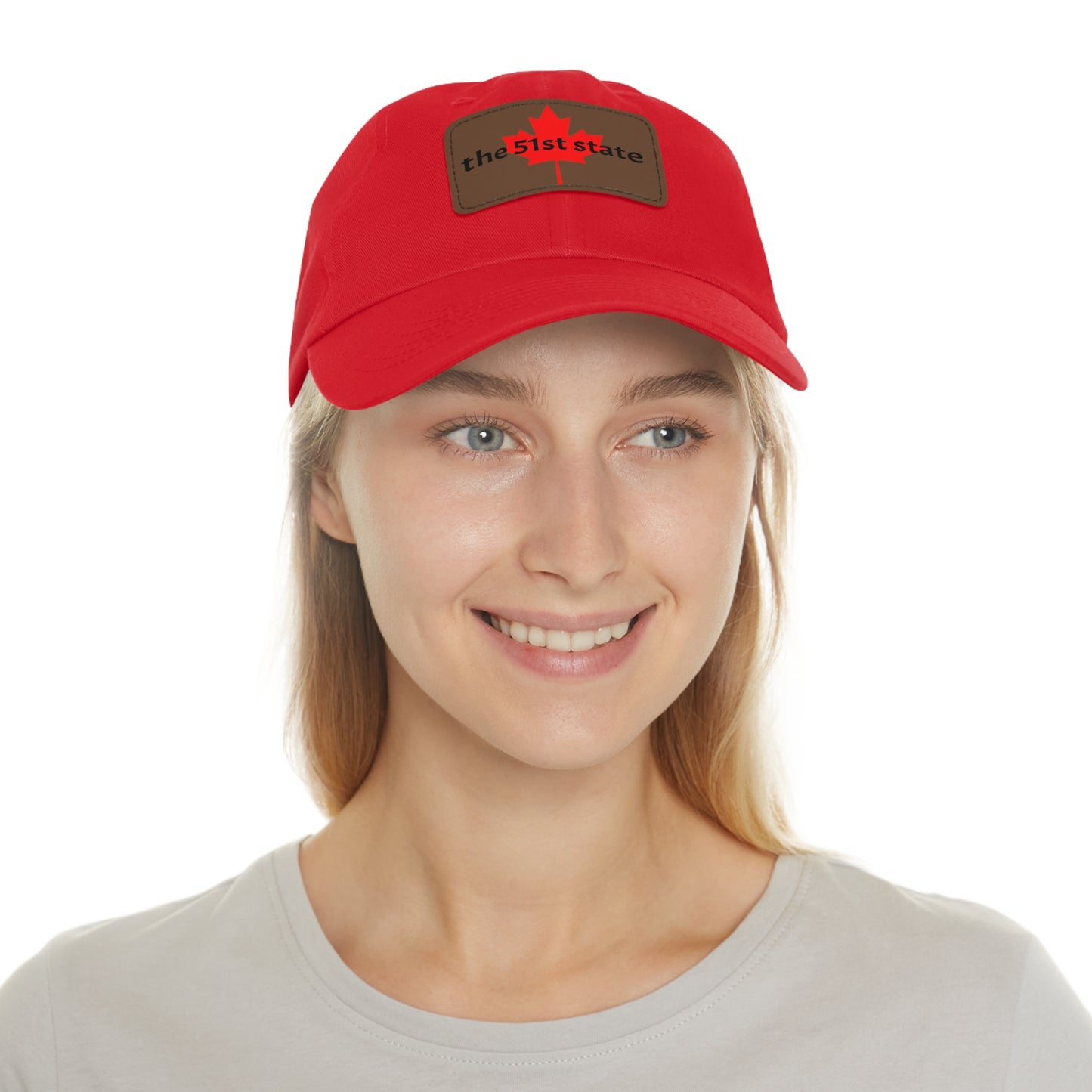 "the 51st state" -- Original Leather Patch Dad Hat by TokyoBill