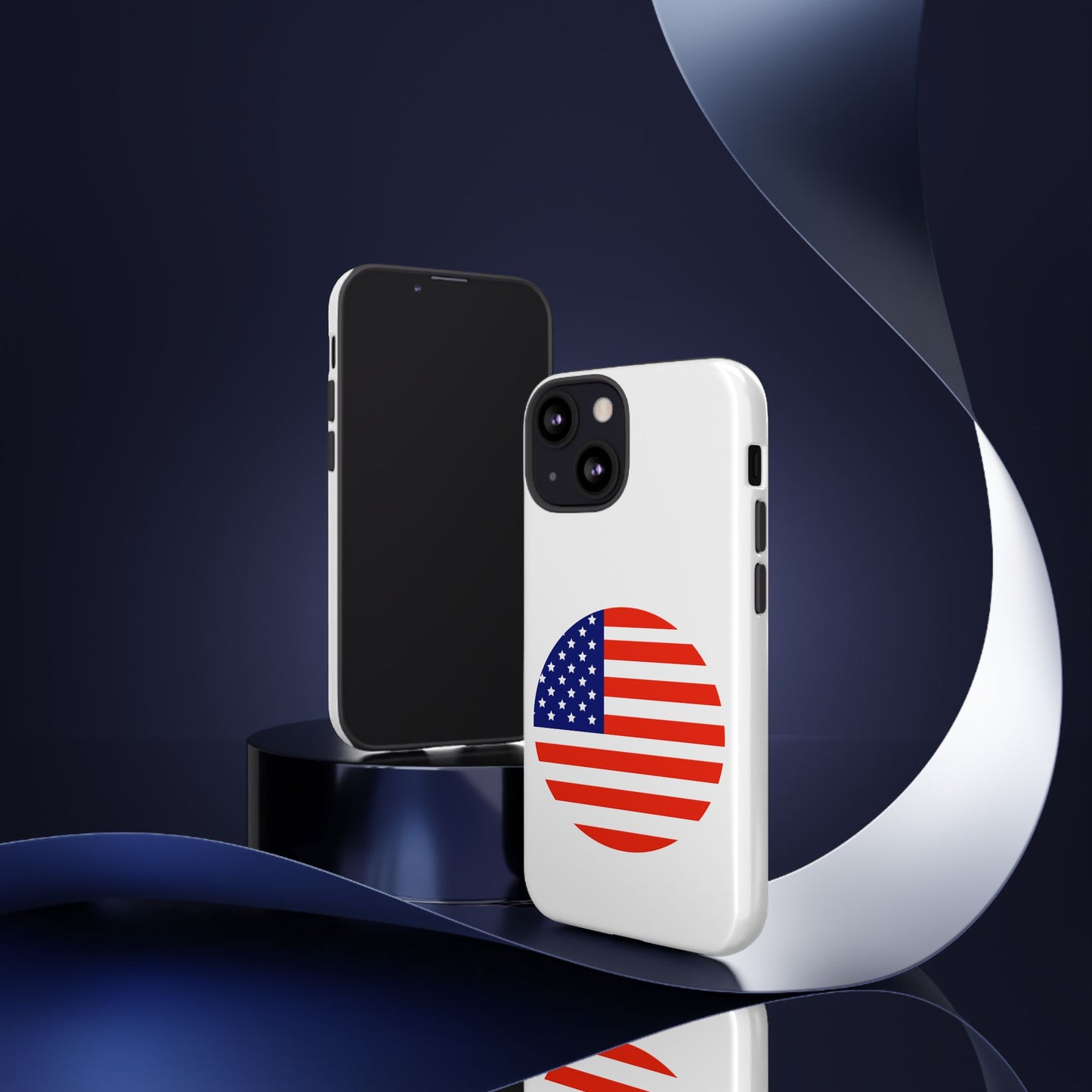 Circular USA Flag iPhone Case (Tough Case model series 13) by TokyoBill