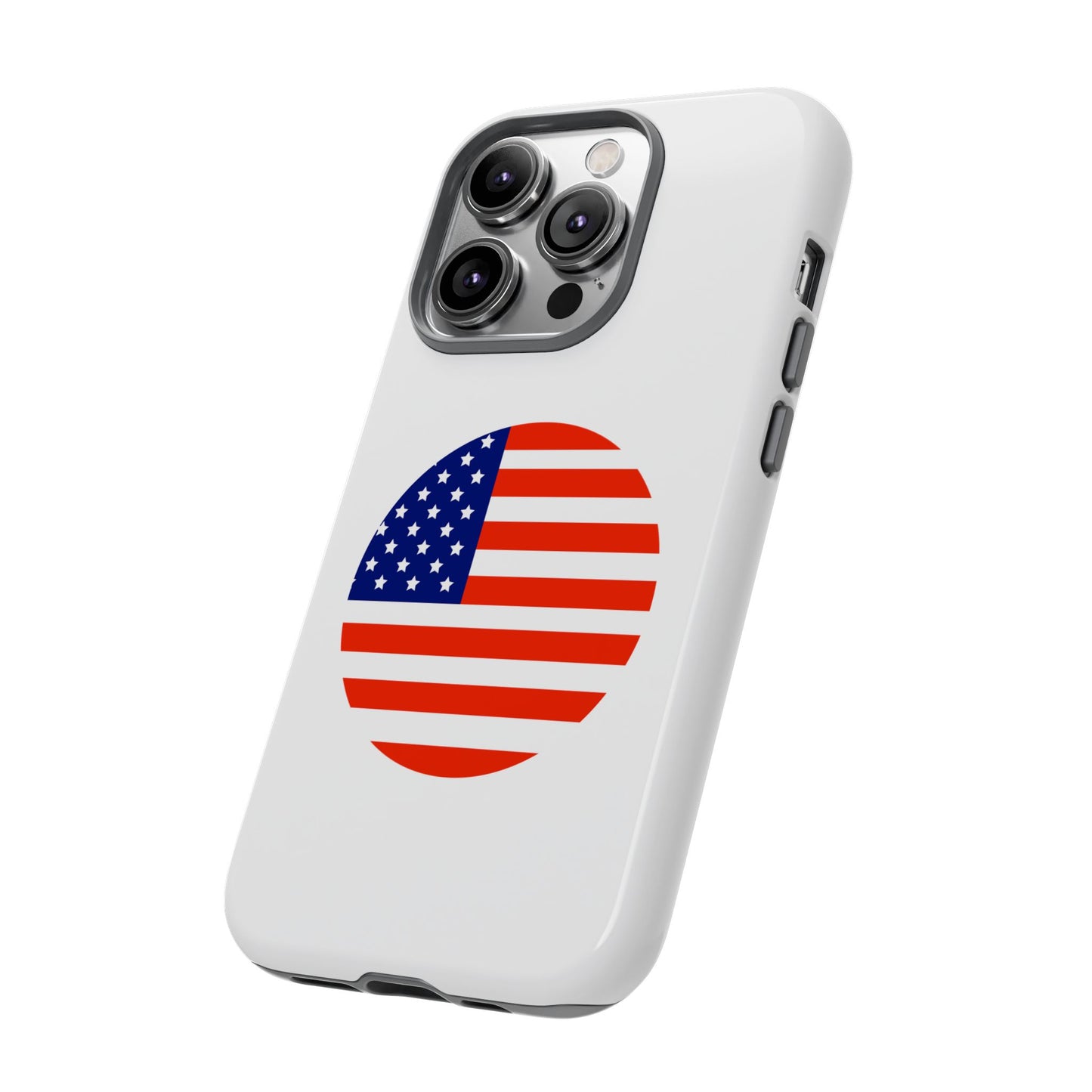 Circular USA Flag iPhone Case (Tough Case model series 14) by TokyoBill