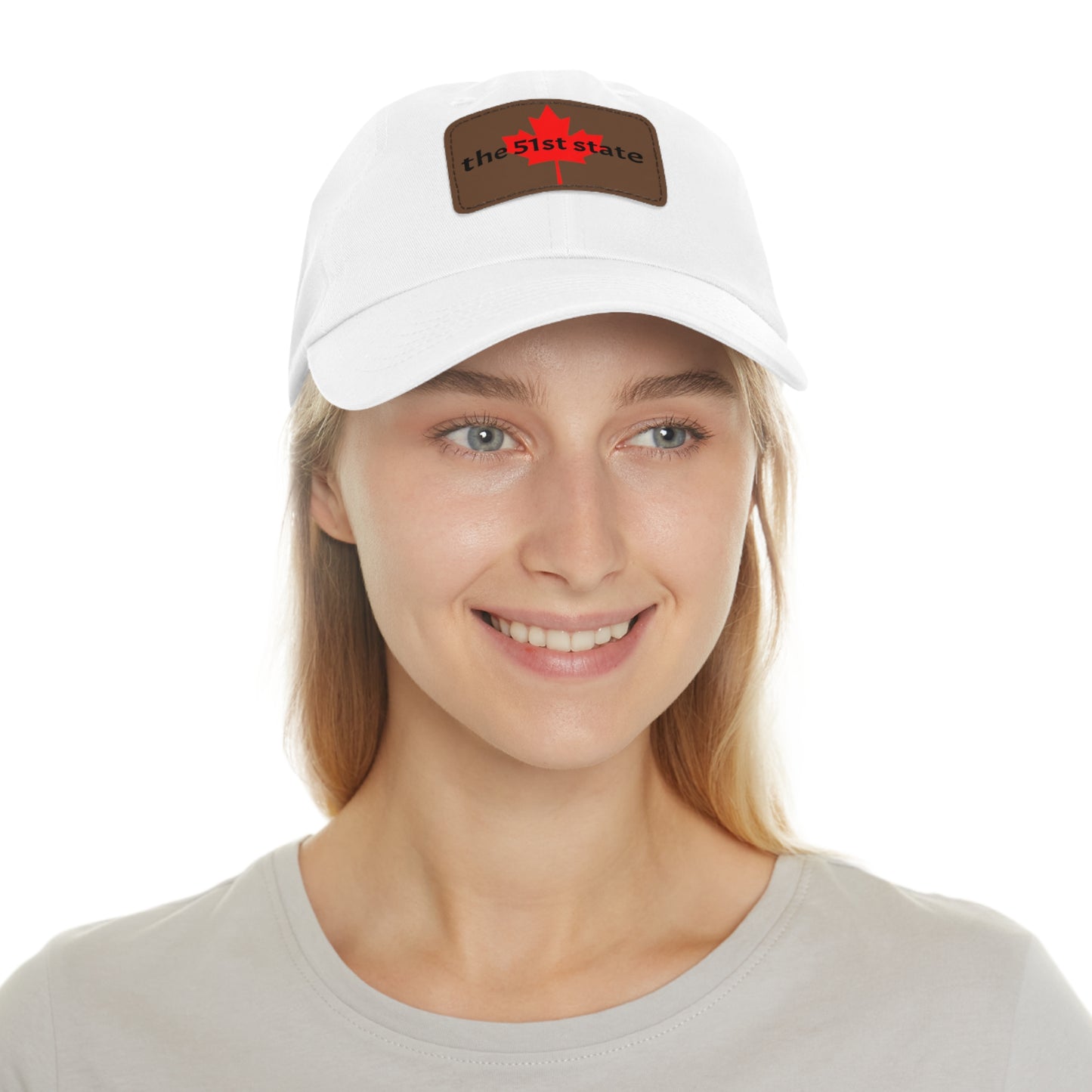 "the 51st state" -- Original Leather Patch Dad Hat by TokyoBill
