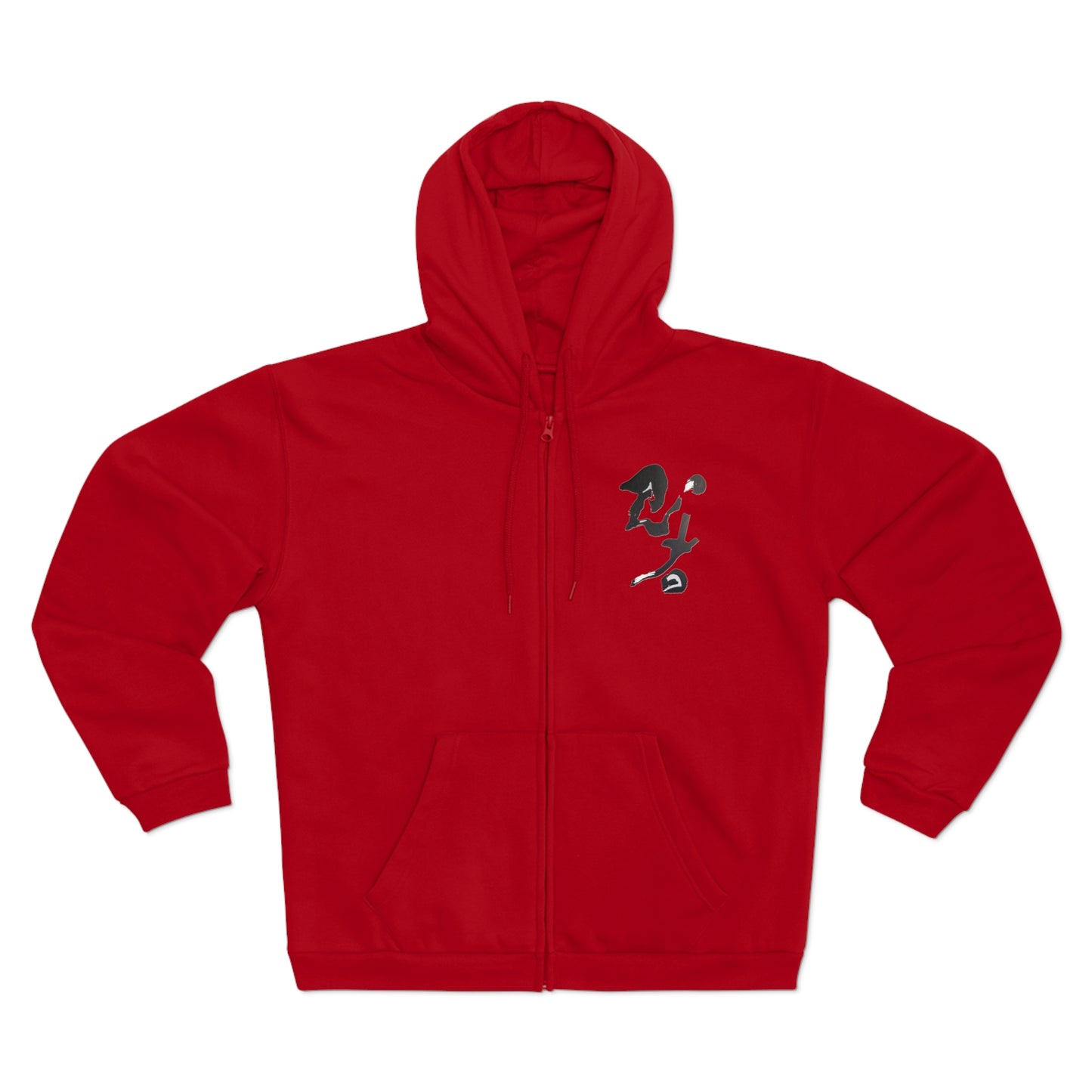 Unisex Zip-Up Hoodie w/Japanese 'Ninja' kanji, by TokyoBill