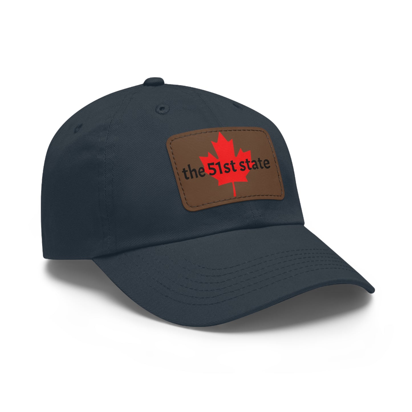 "the 51st state" -- Original Leather Patch Dad Hat by TokyoBill