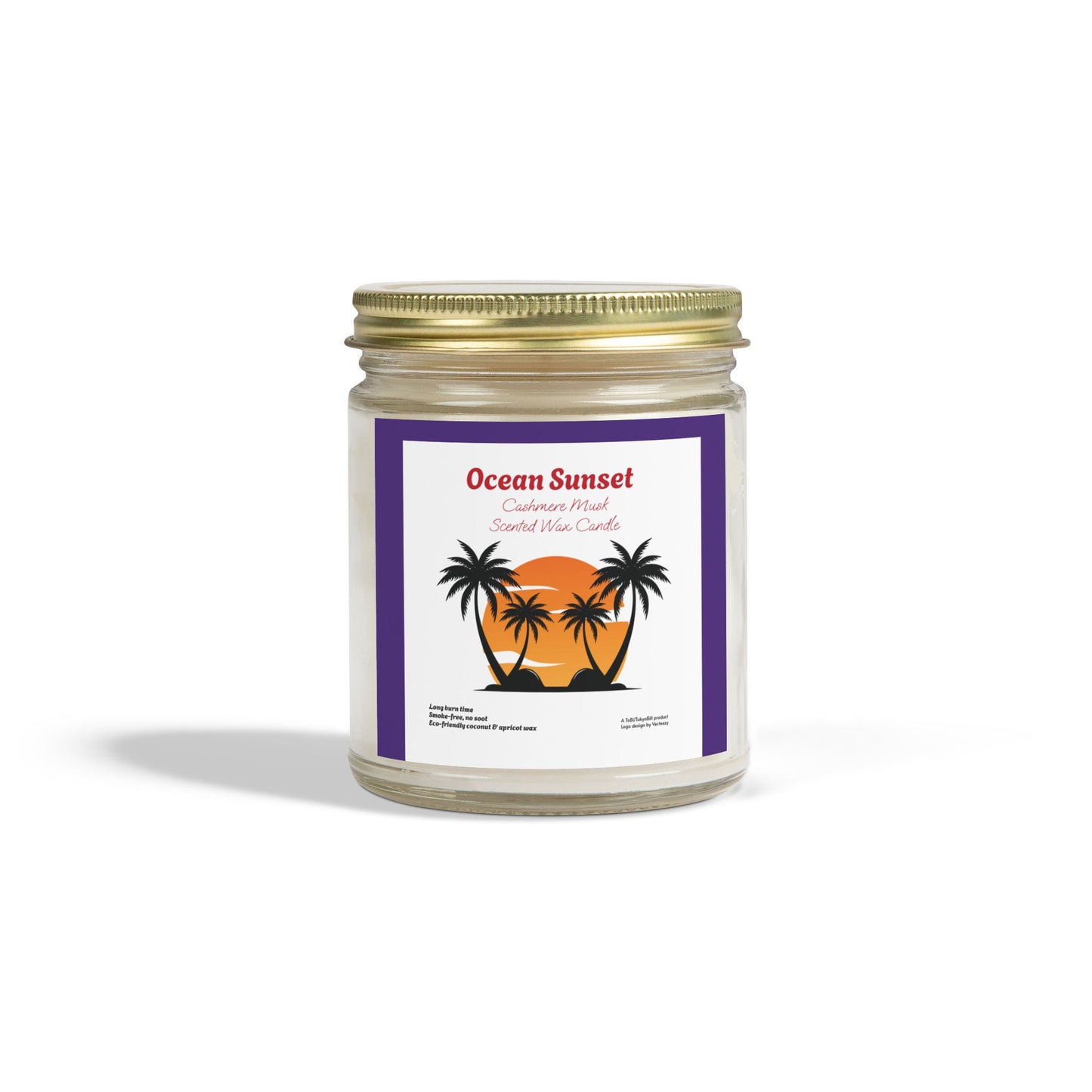 Ocean Sunset Cashmere Musk scented wax candles (4oz, 9oz), by TokyoBill
