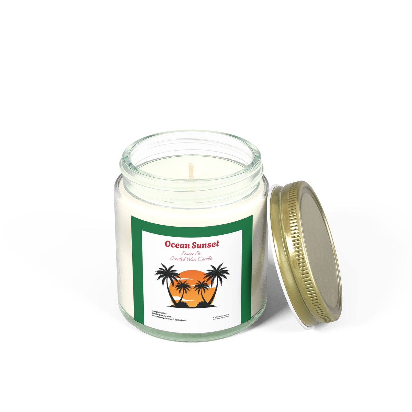 Ocean Sunset Fraser Fir scented wax candles (4oz, 9oz), by TokyoBill