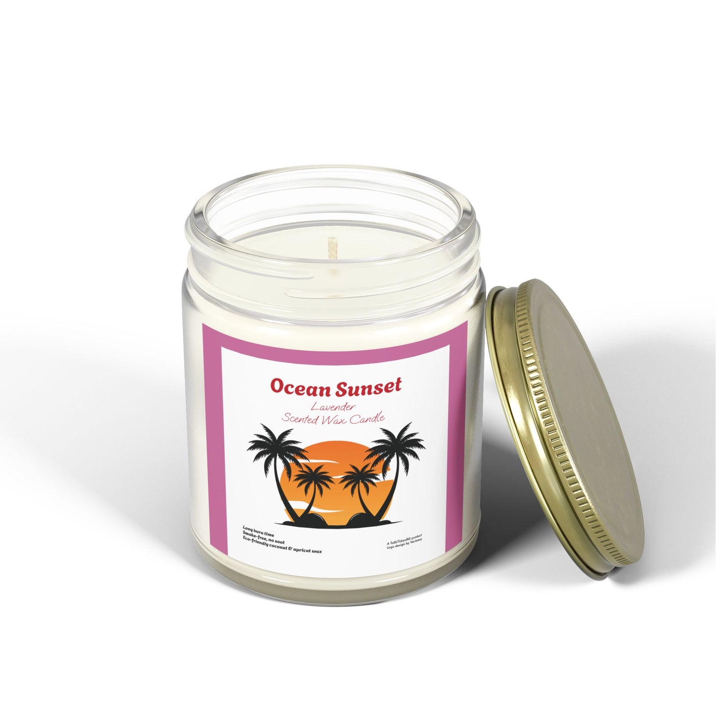 Ocean Sunset Lavender scented wax candles (4oz, 9oz), by TokyoBill