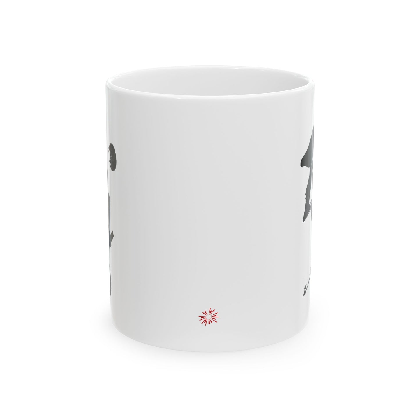 White Coffee Mug (11 oz) 'Ninja' in Japanese kanji, by TokyoBill