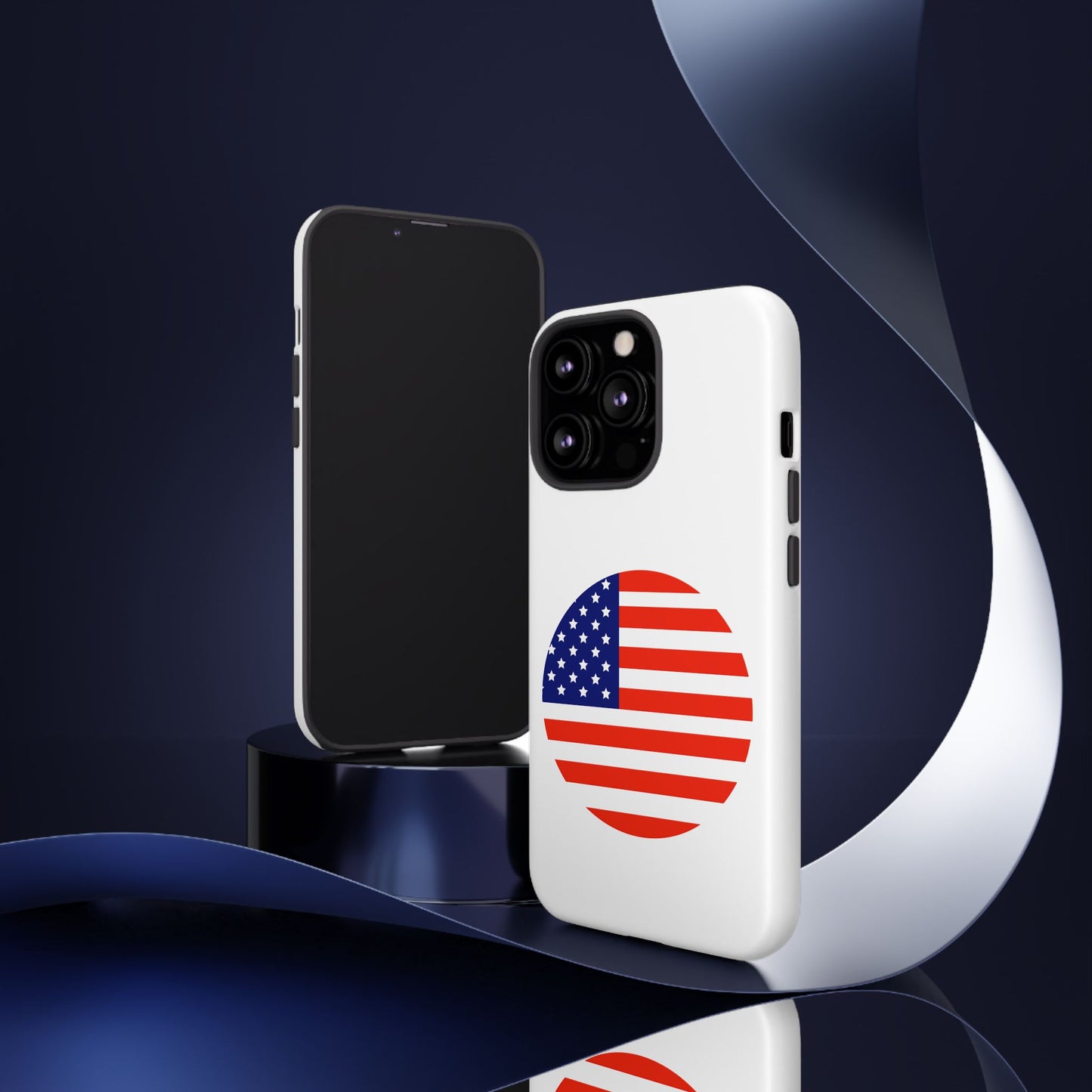 Circular USA Flag iPhone Case (Tough Case model series 13) by TokyoBill