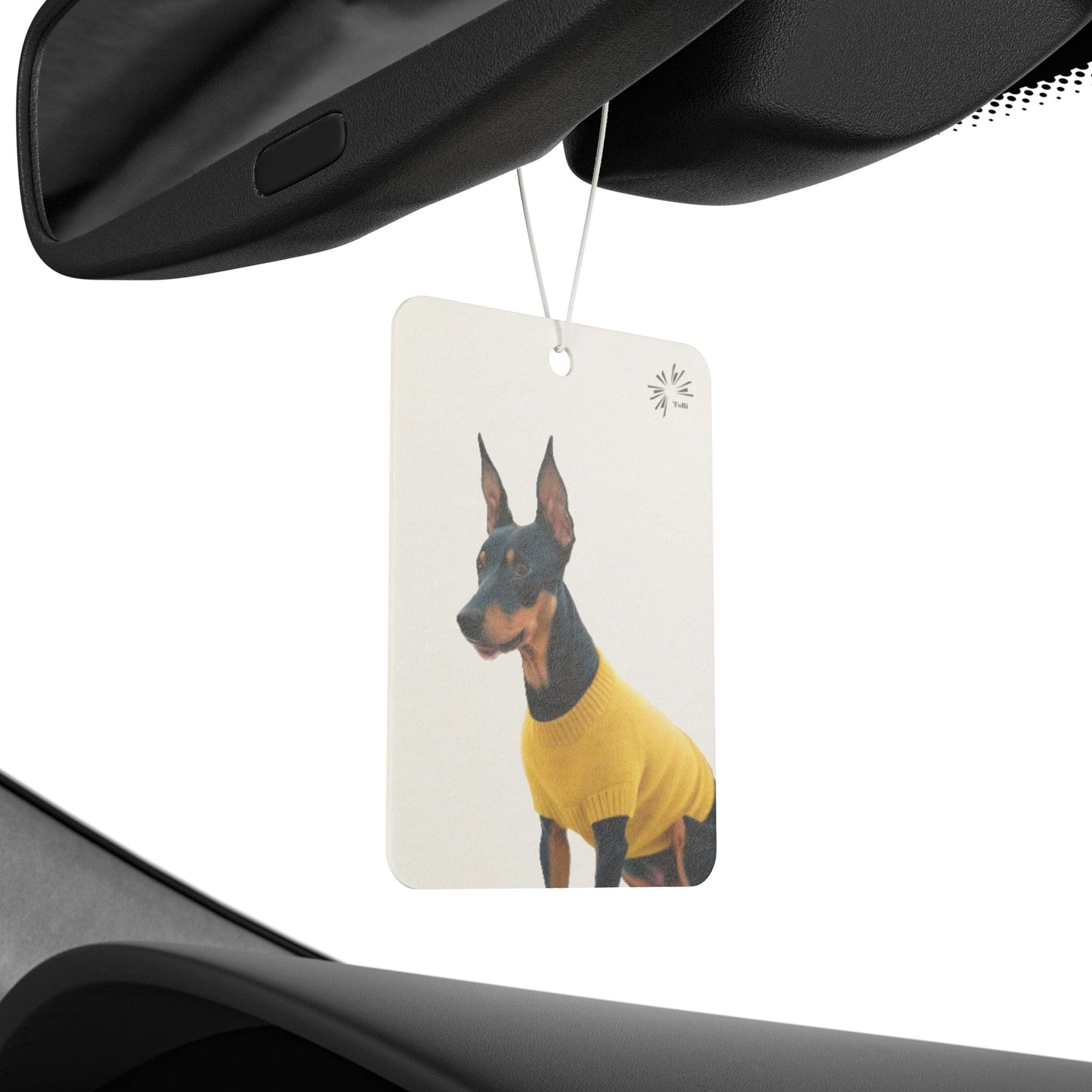 Sweater Dog Car Air Freshener, Cute Mini Pinscher Car Fragrance by TokyoBill