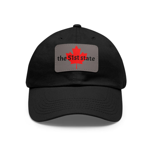 "the 51st state" -- Original Leather Patch Dad Hat by TokyoBill