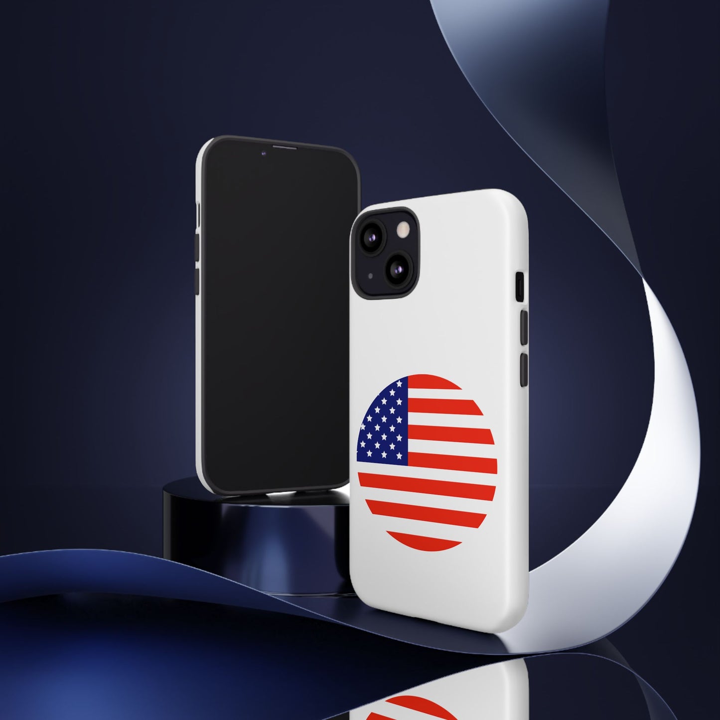 Circular USA Flag iPhone Case (Tough Case model series 13) by TokyoBill