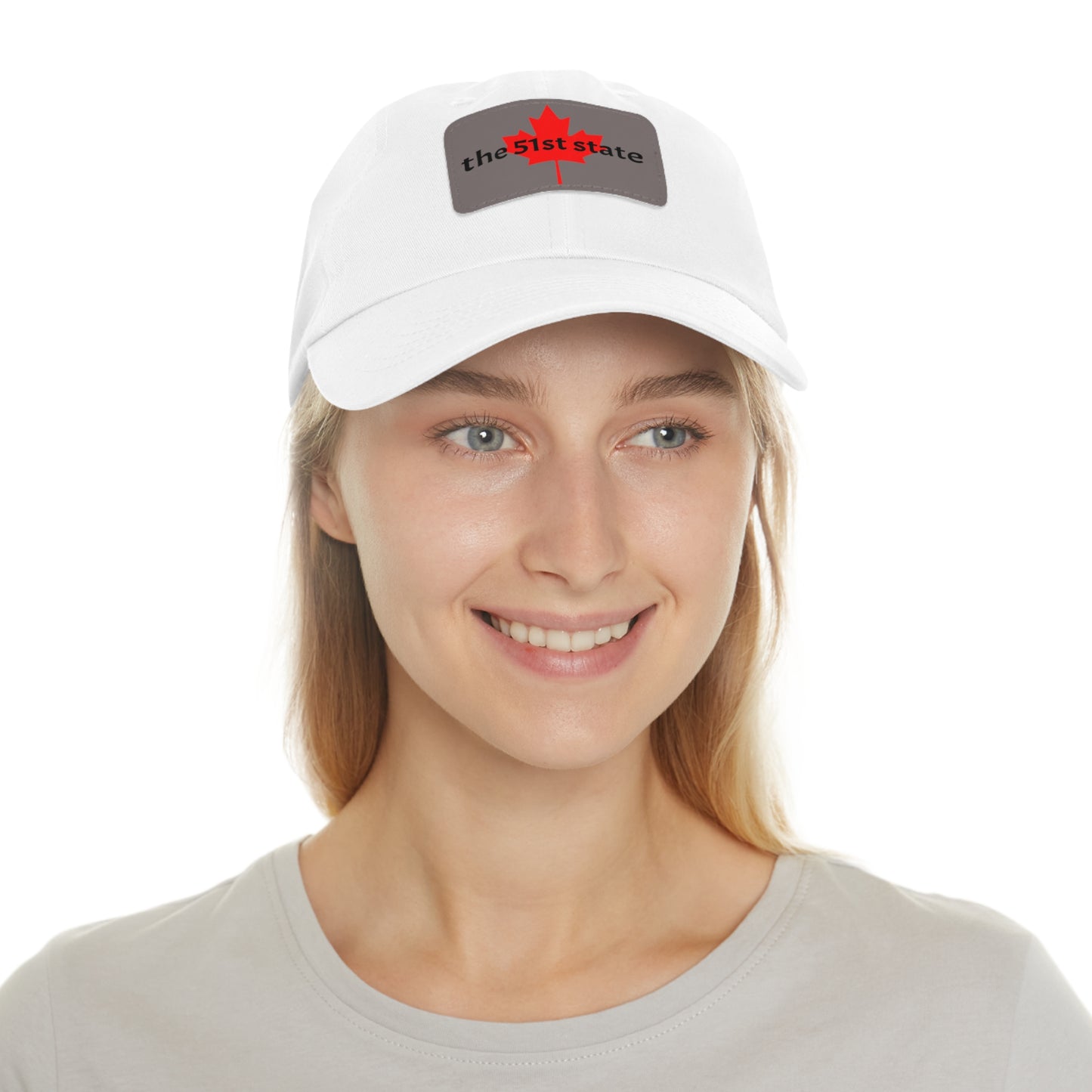 "the 51st state" -- Original Leather Patch Dad Hat by TokyoBill