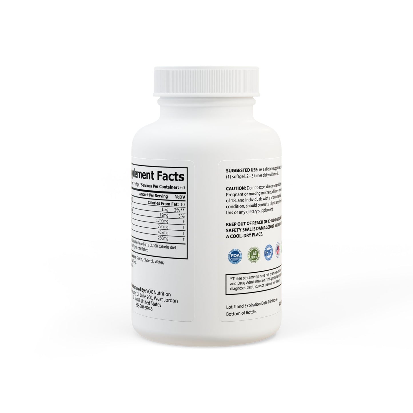 KUMOJI Lifecare - Omega 3 Fish Oil Supplement (60 Softgels)