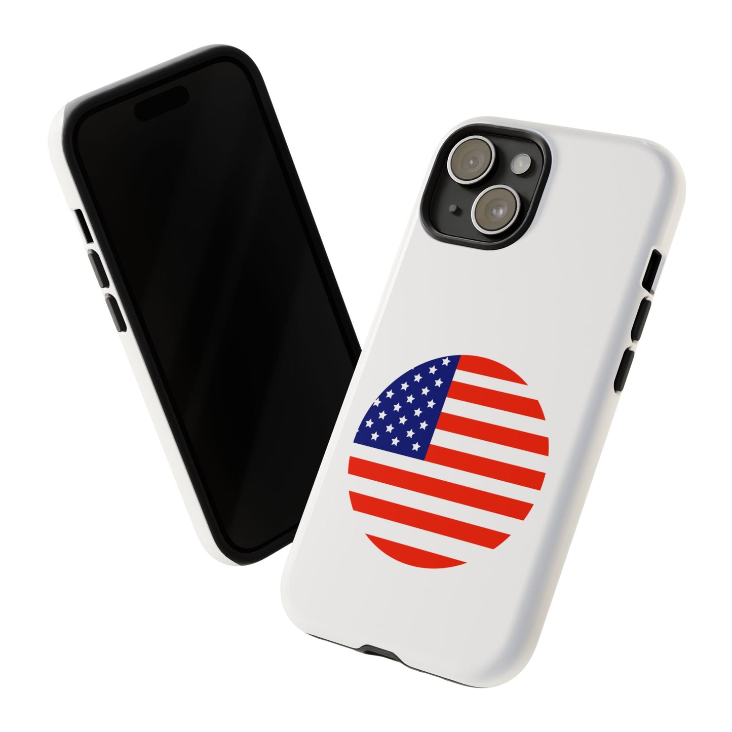 Circular USA Flag iPhone Case (Tough Case model series 15) by TokyoBill