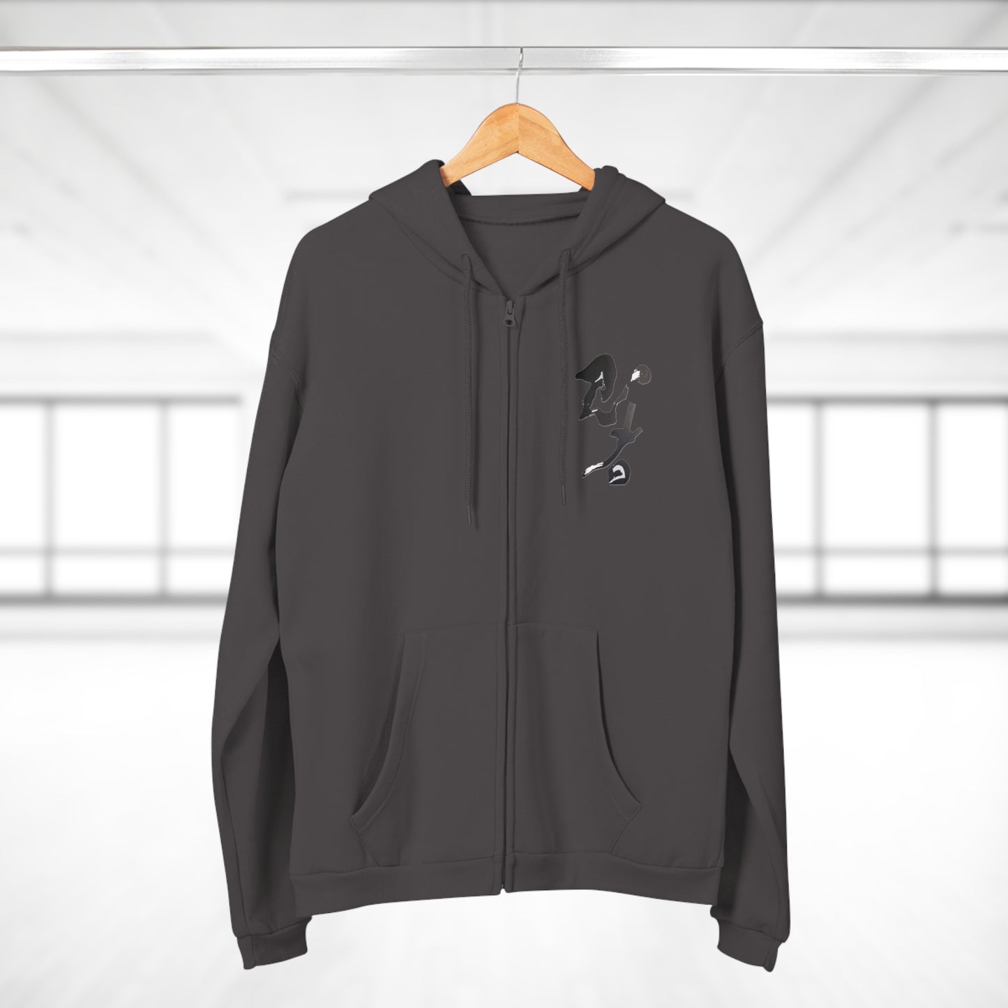 Unisex Zip-Up Hoodie w/Japanese 'Ninja' kanji, by TokyoBill