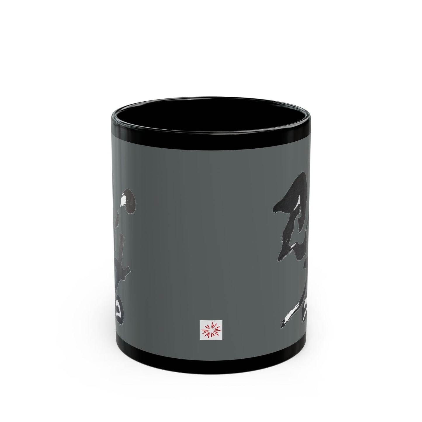 Gray on Black Mug (11oz) 'Ninja' kanji, Coffee Mug by TokyoBill