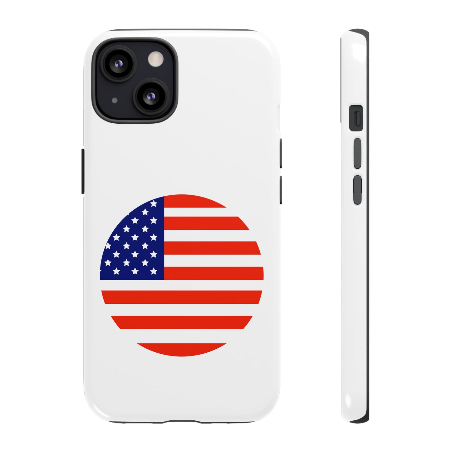 Circular USA Flag iPhone Case (Tough Case model series 13) by TokyoBill