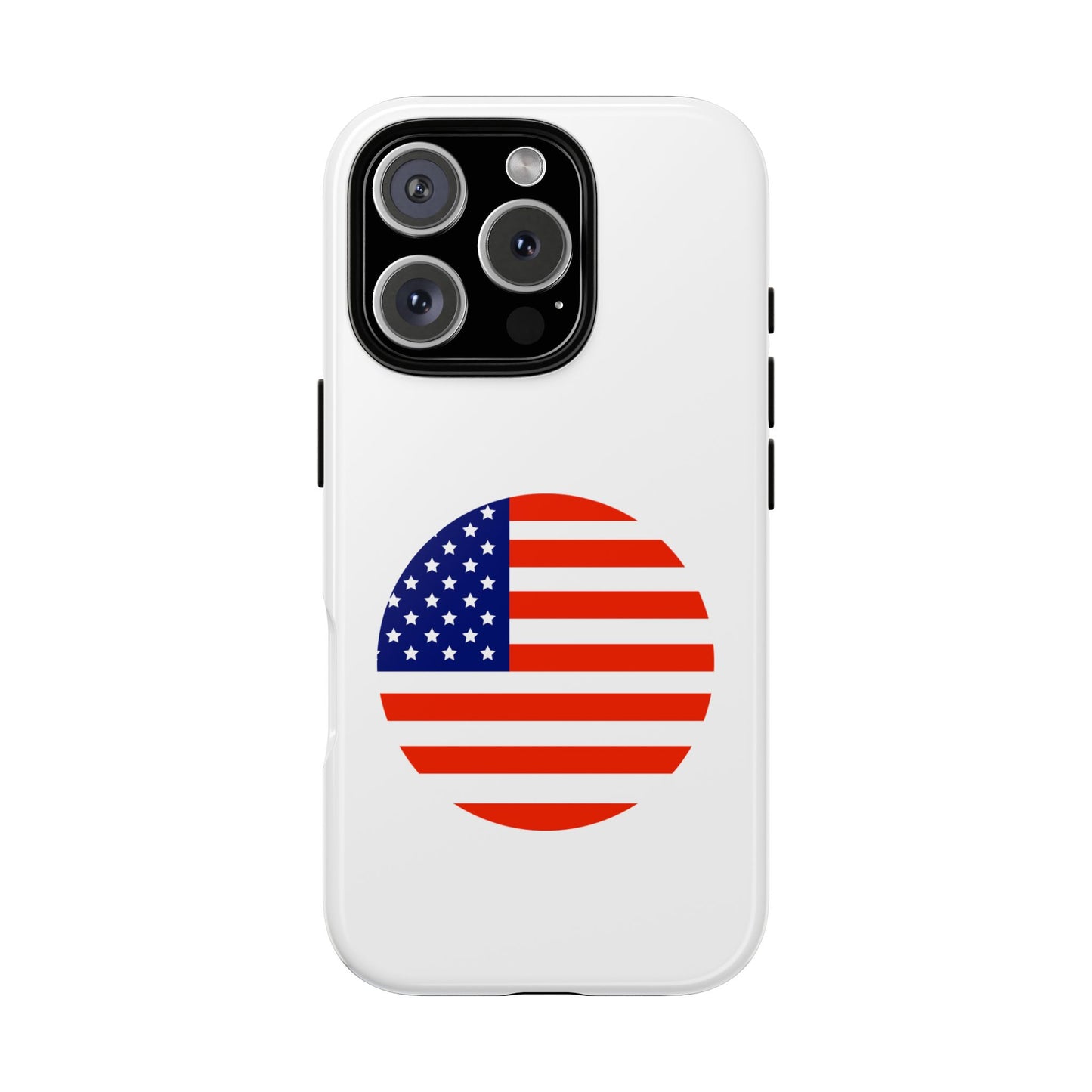 Circular USA Flag iPhone Case (Tough Case model series 16) by TokyoBill