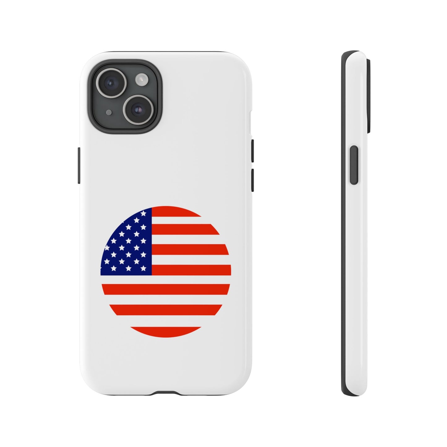 Circular USA Flag iPhone Case (Tough Case model series 15) by TokyoBill