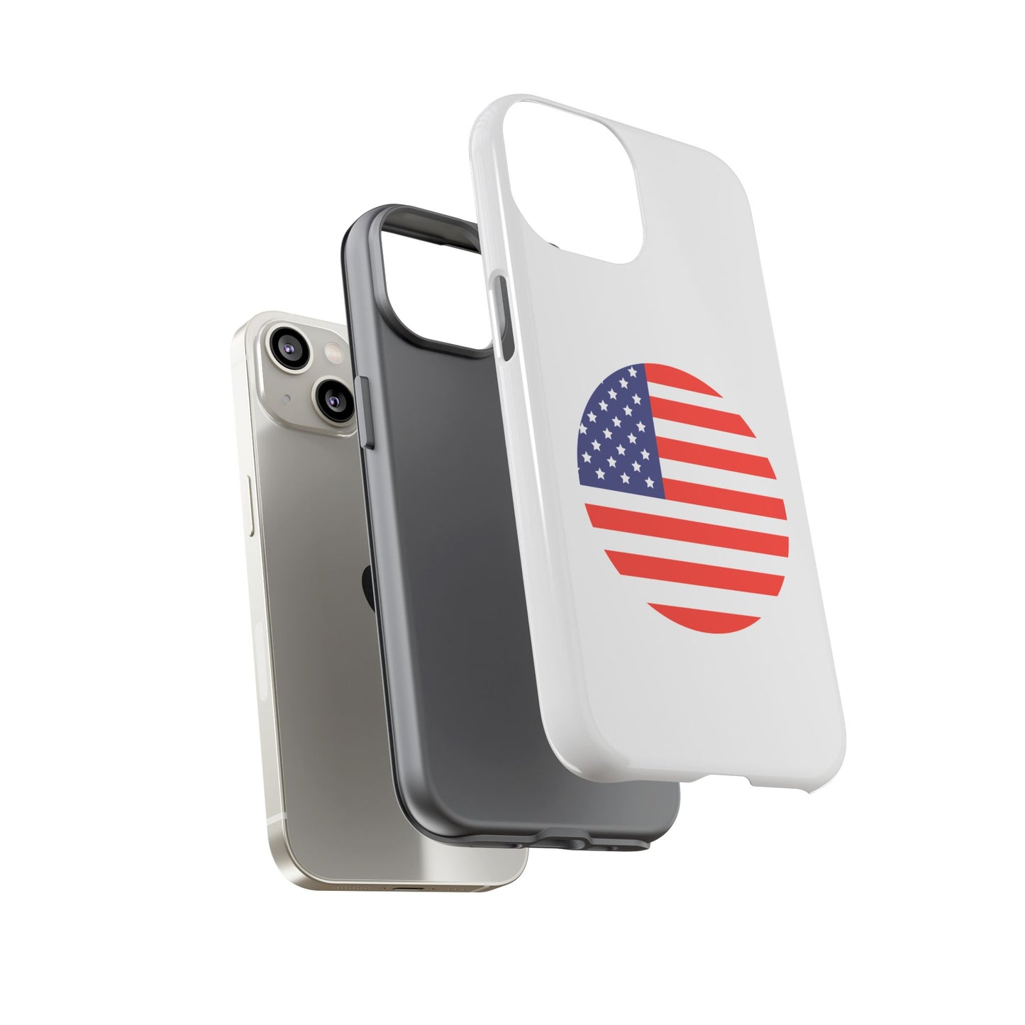 Circular USA Flag iPhone Case (Tough Case model series 14) by TokyoBill