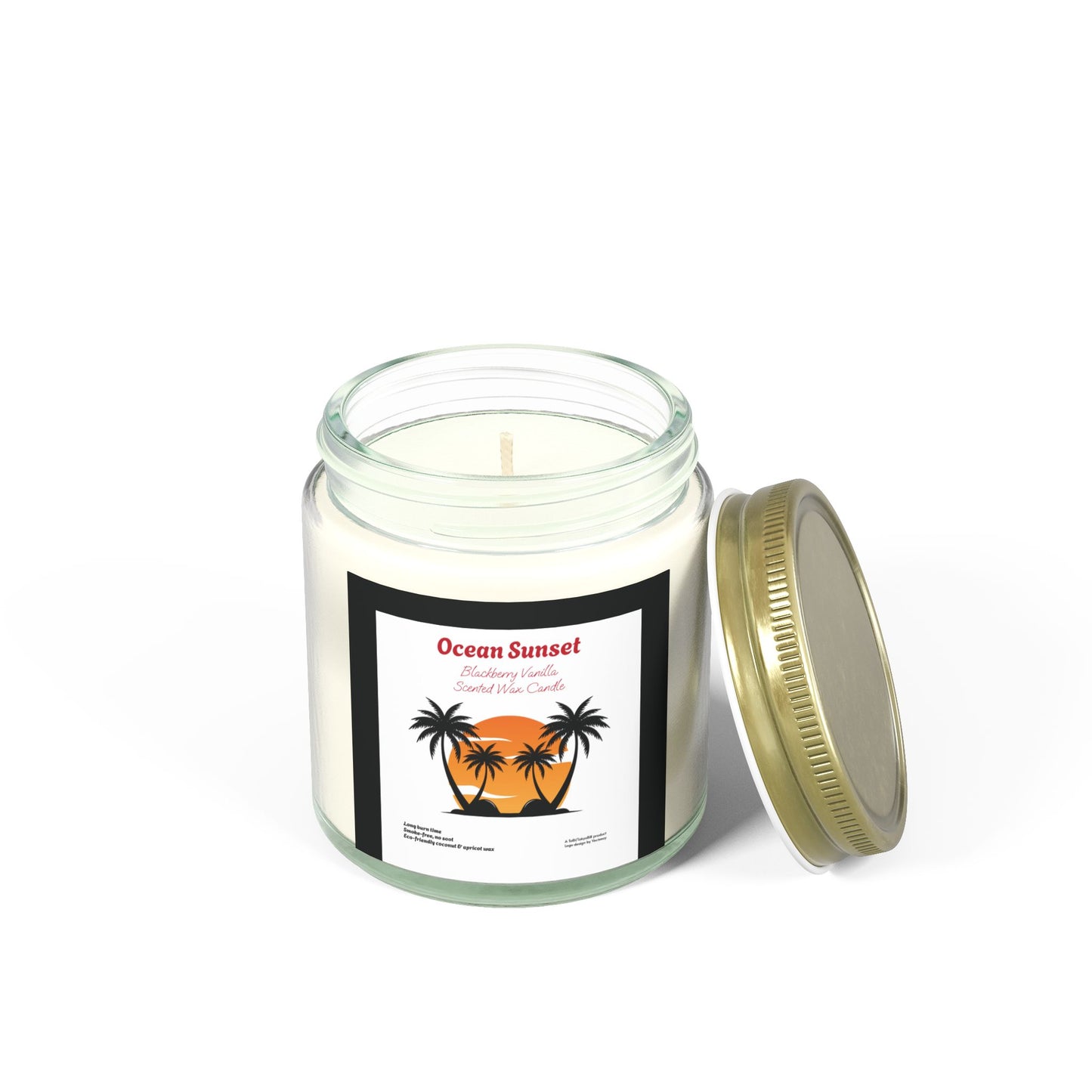 Ocean Sunset Blackberry Vanilla scented wax candles (4oz, 9oz), by TokyoBill