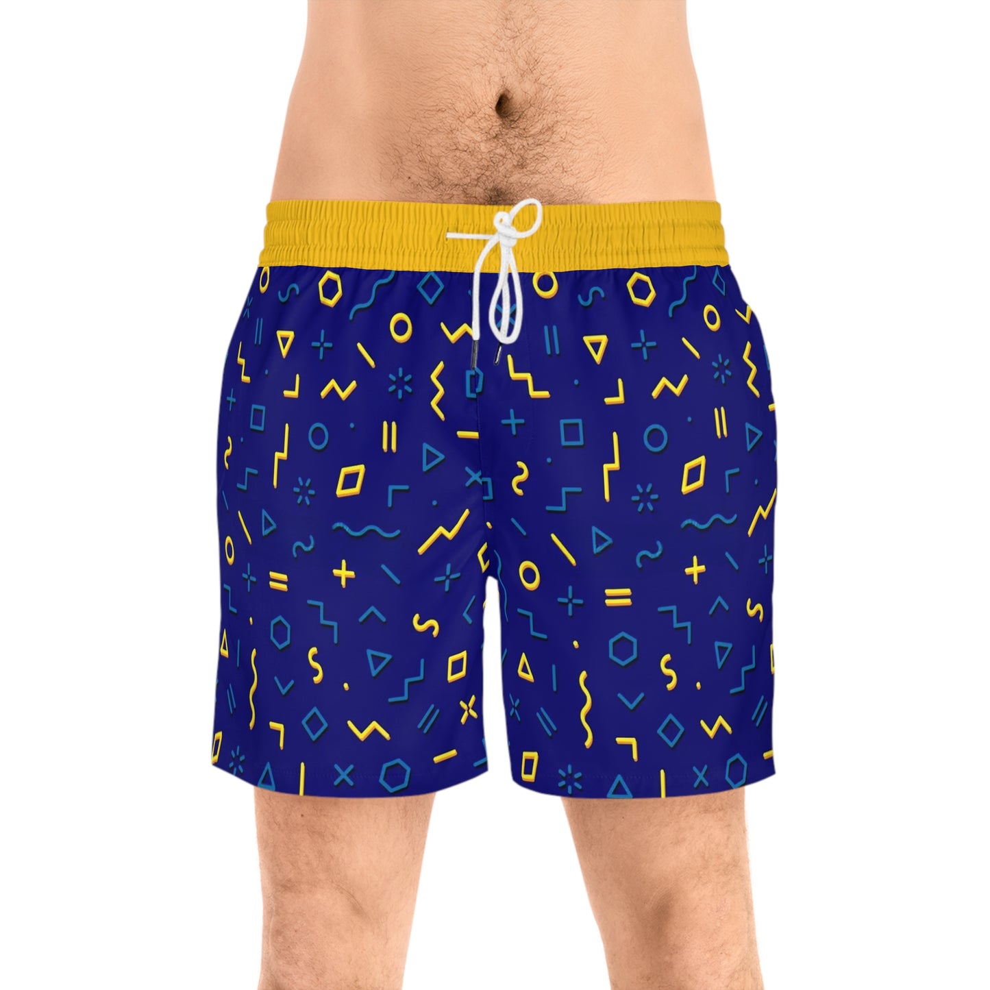 Colorful AOP Swim Shorts, Men's Beachwear, Summer Vacation Swimwear by TokyoBill