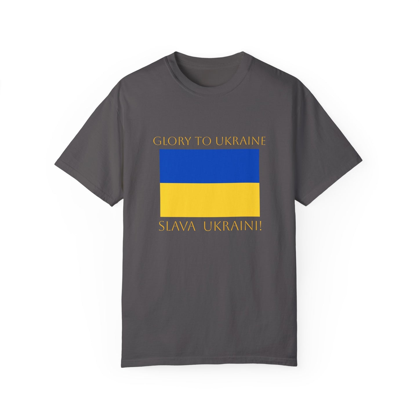 "Glory to Ukraine" Unisex Garment-Dyed T-shirt, Ukraine Support Tee by TokyoBill